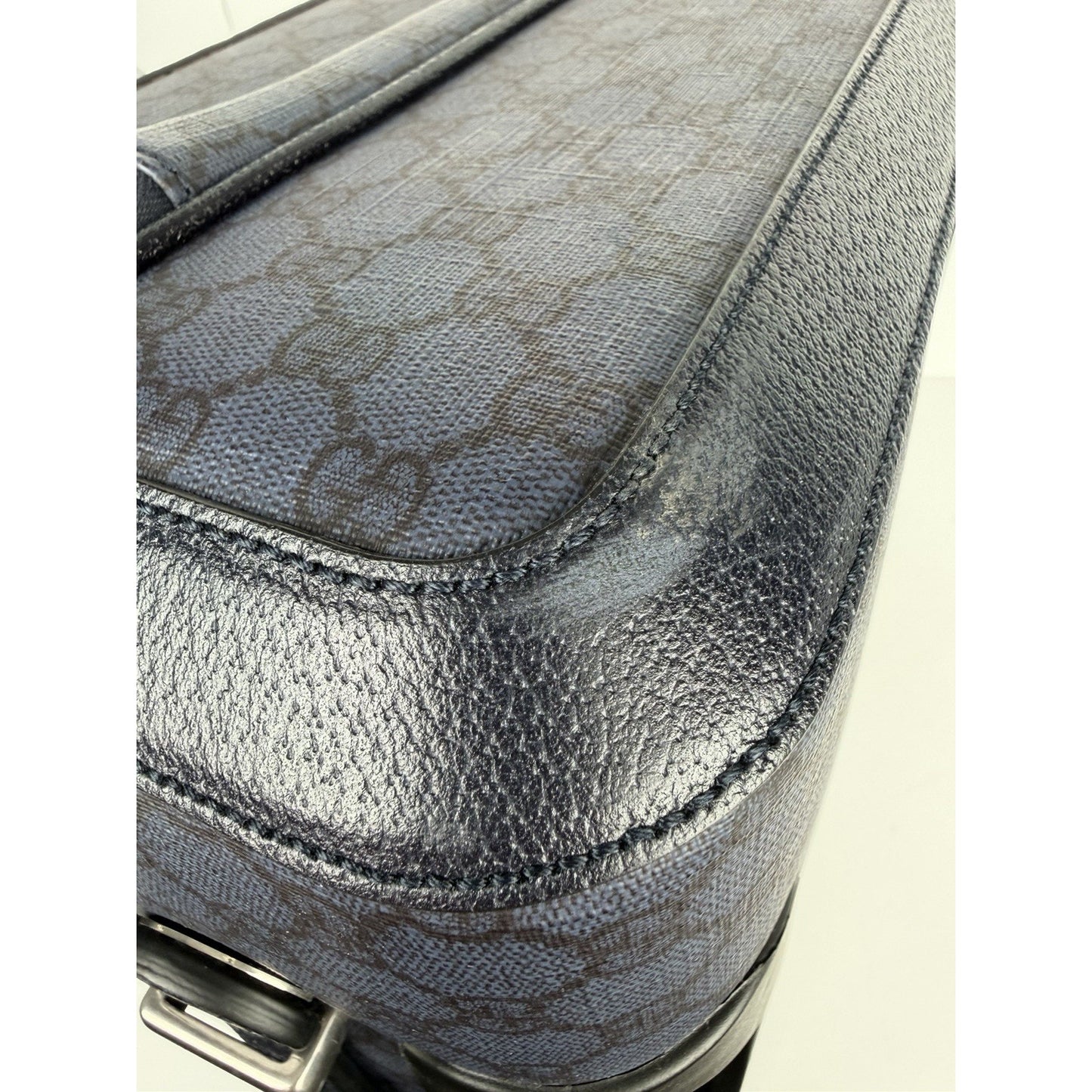 Gucci Ophidia GG Small Cabin Trolley in Blue/Black GG Supreme Coated Canvas