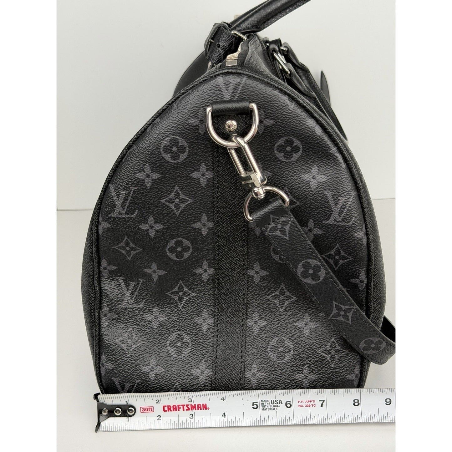Louis Vuitton Keepall Bandouliere 50 Monogram Eclipse & Black Taiga Leather