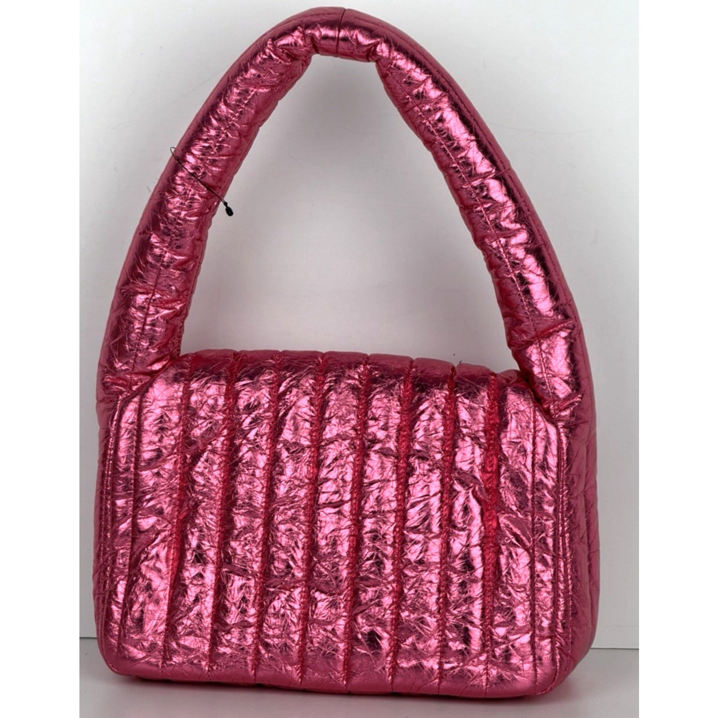 Balenciaga Monaco Small Sling Bag in Metallized Quilted Pink Calfskin E6