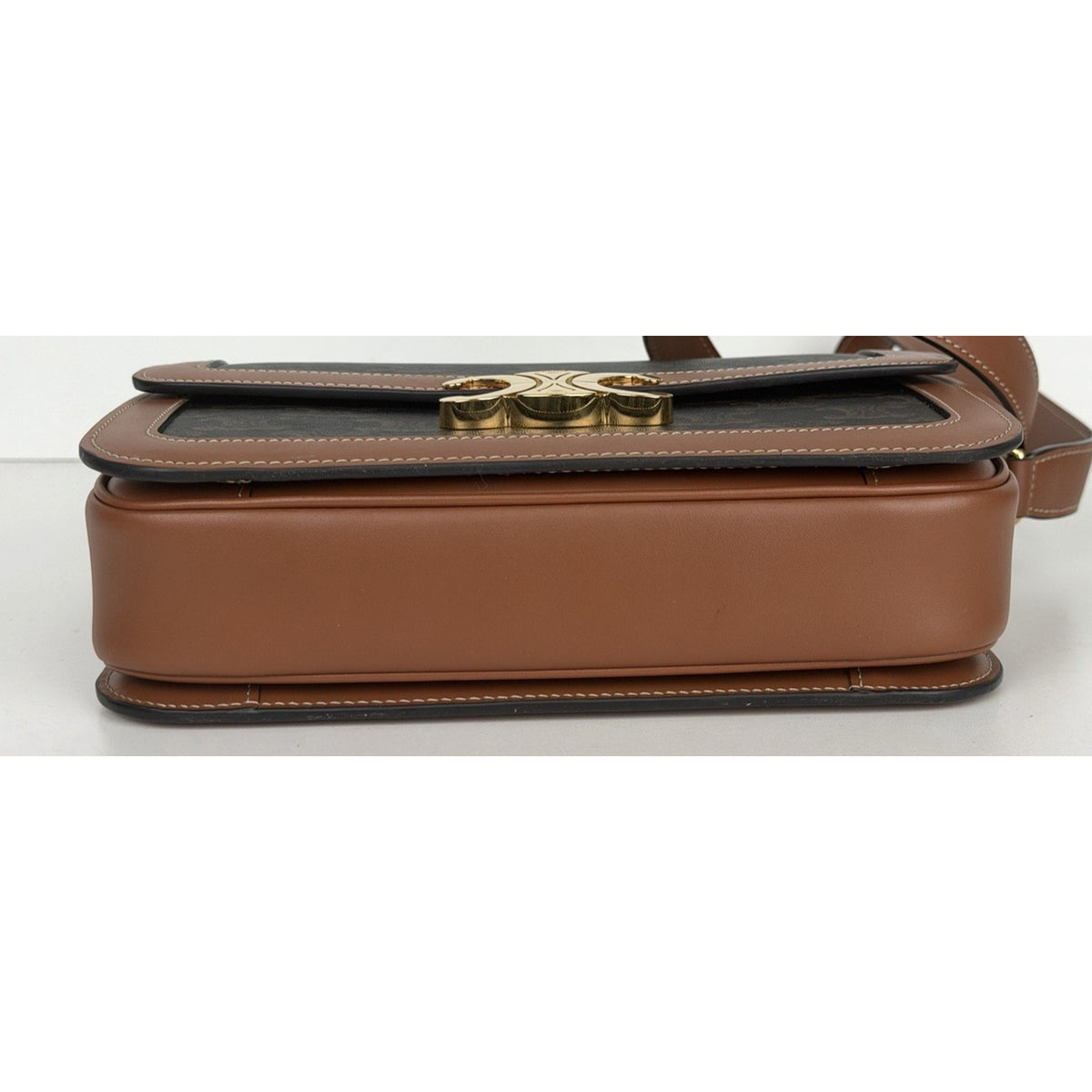 Celine Classique Triomphe Shoulder Bag Medium in Brown Monogram Coated Canvas C1