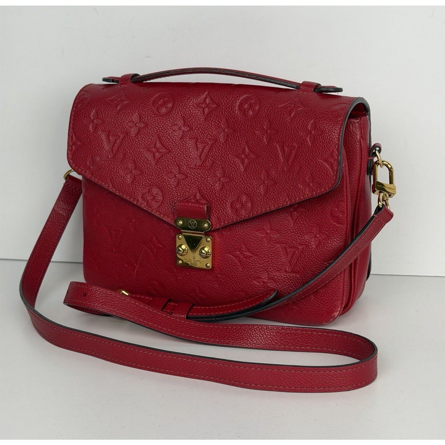 Louis Vuitton Pochette Metis Shoulder Bag Red Monogram Empreinte Leather 2018 B5