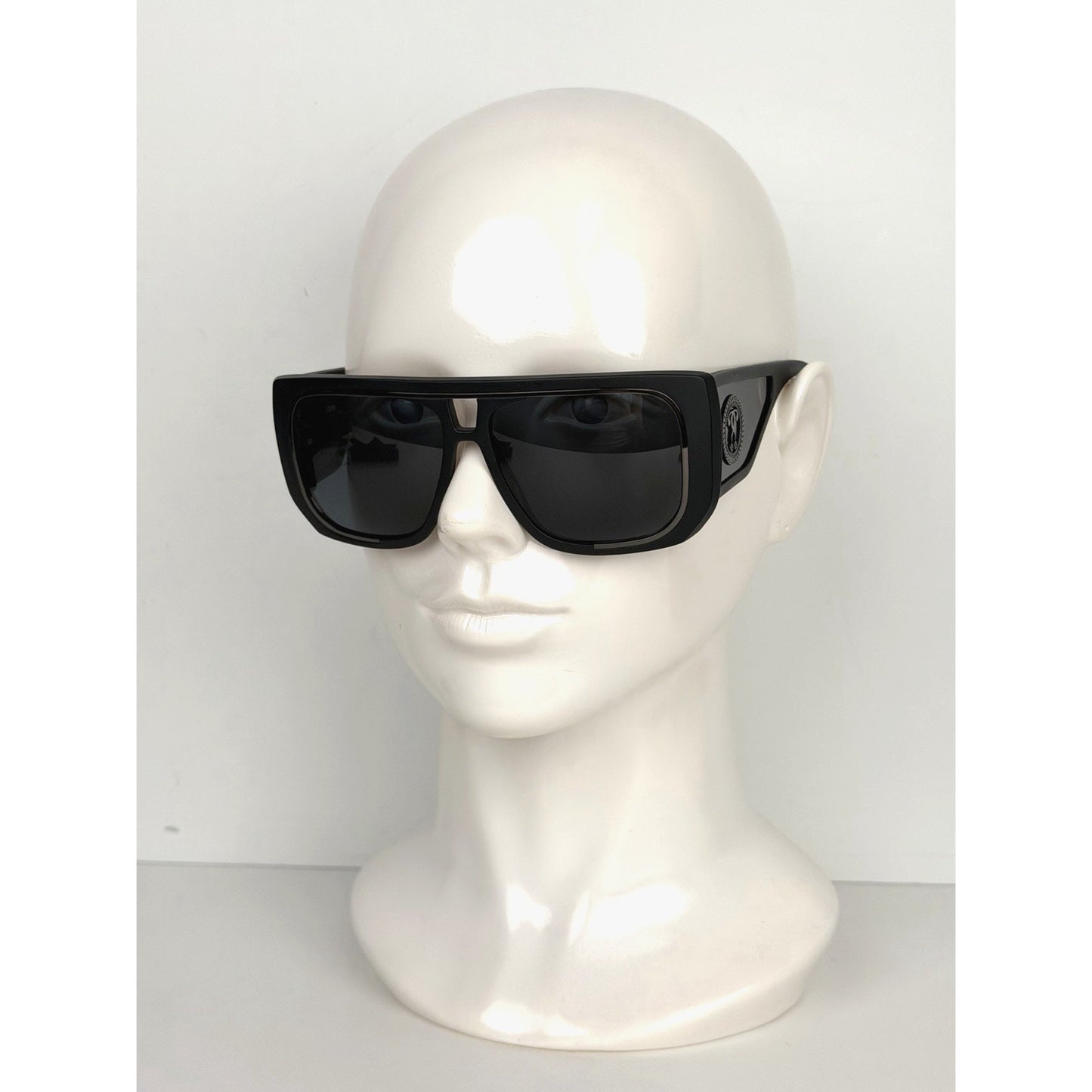 Moschino MOS021/S Square Sunglasses 145 in Matte Black with Dark Lenses