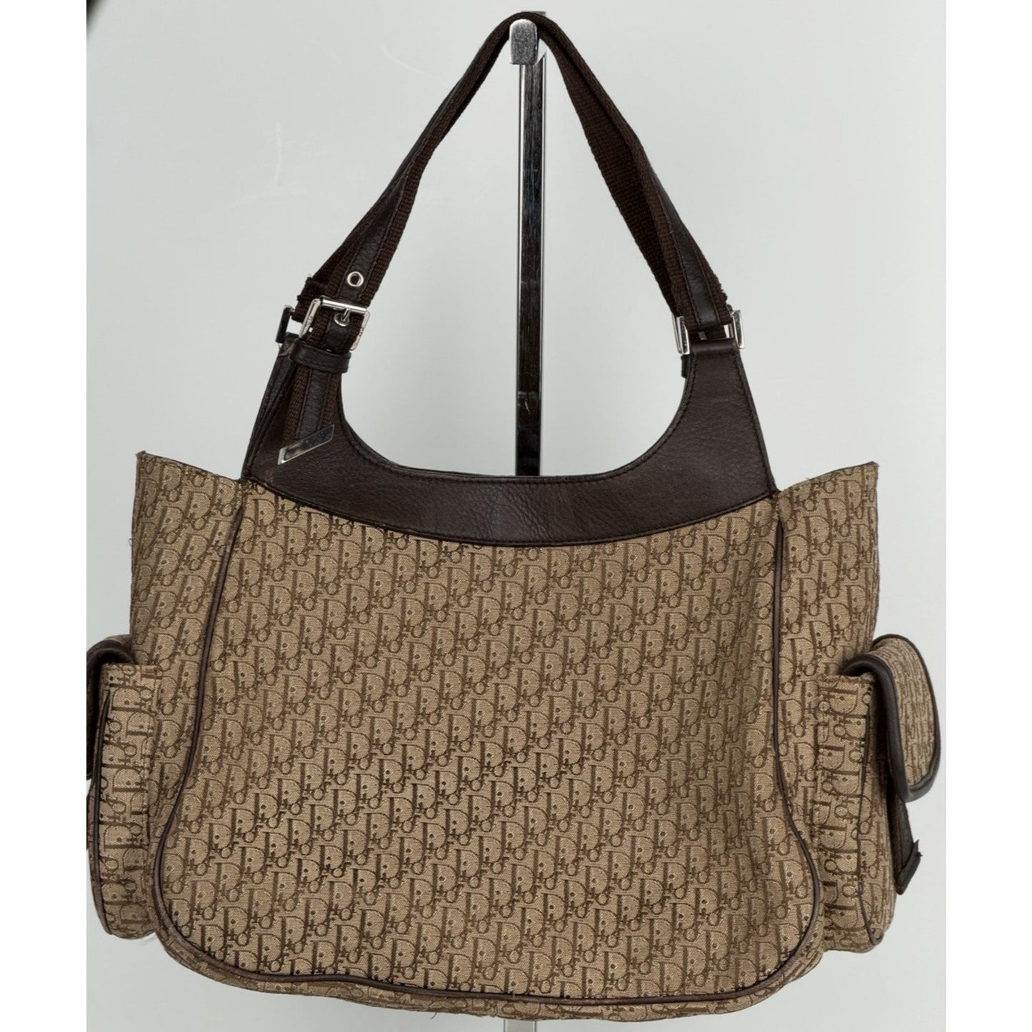 Christian Dior Diorissimo Street Chic Hobo Bag in Beige Canvas with Leather S
