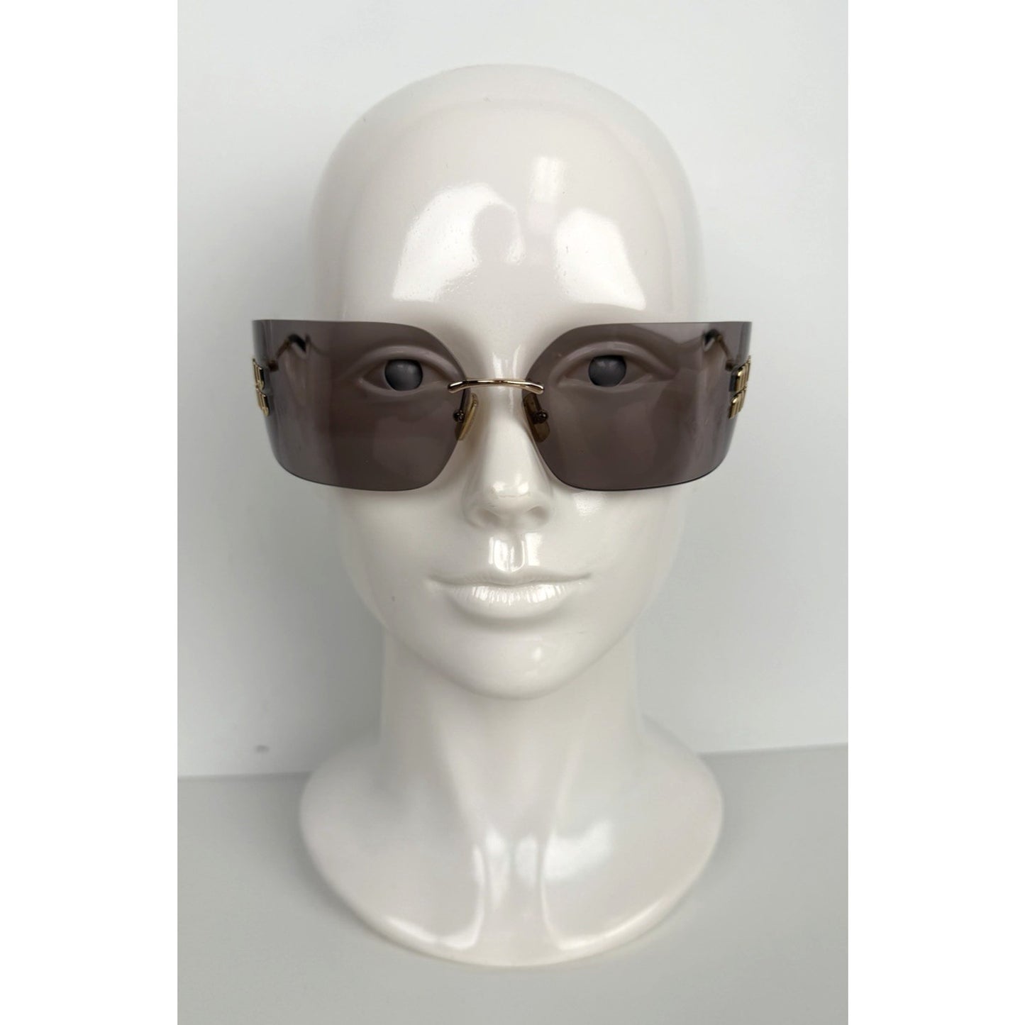 Miu Miu Aube MU 54YS Sunglasses in Gold-Tone Frame & Mauve Lenses S