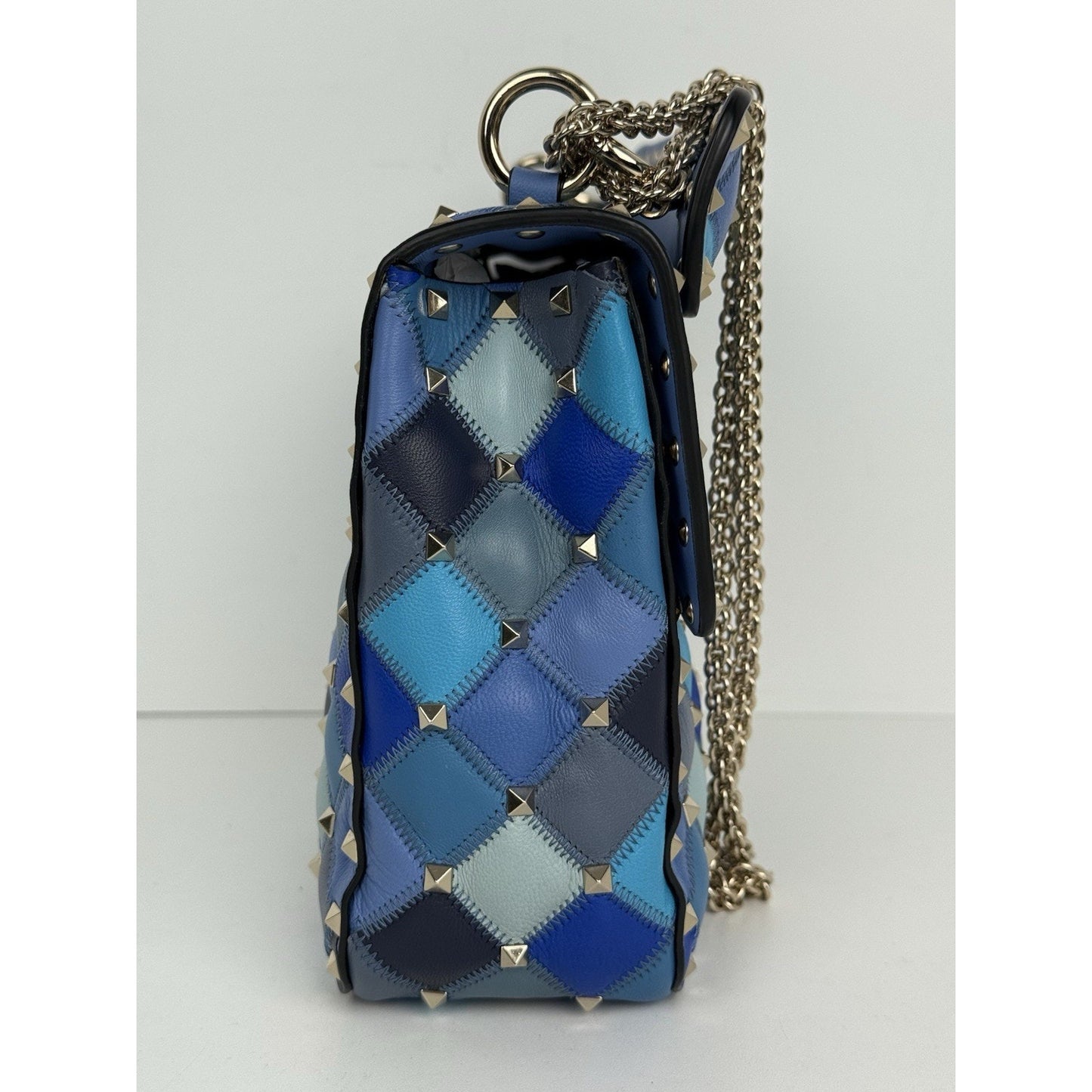 Valentino Garavani Lambskin Patchwork Medium Rockstud Spike Shoulder Bag Angel