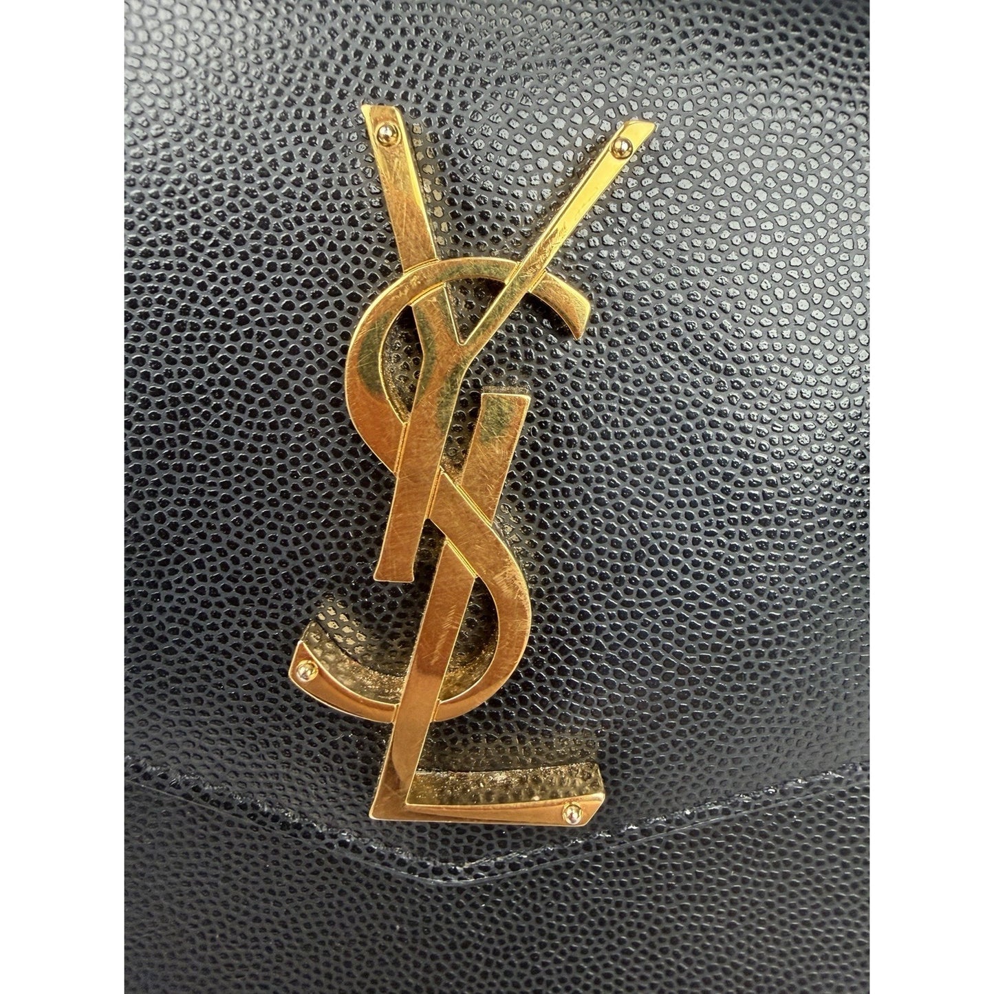 Saint Laurent Uptown Medium Tote Bag in Black Leather with Gold-Tone Hardware S