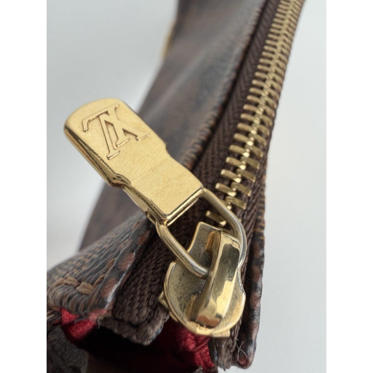 Louis Vuitton Eva Clutch Bag in Brown Damier Ebene Coated Canvas 2015