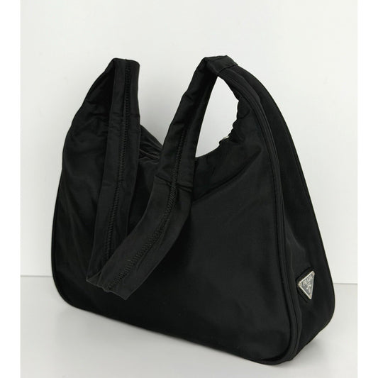 Prada Nylon Shoulder Bag Triangle Logo in Black for Women S06