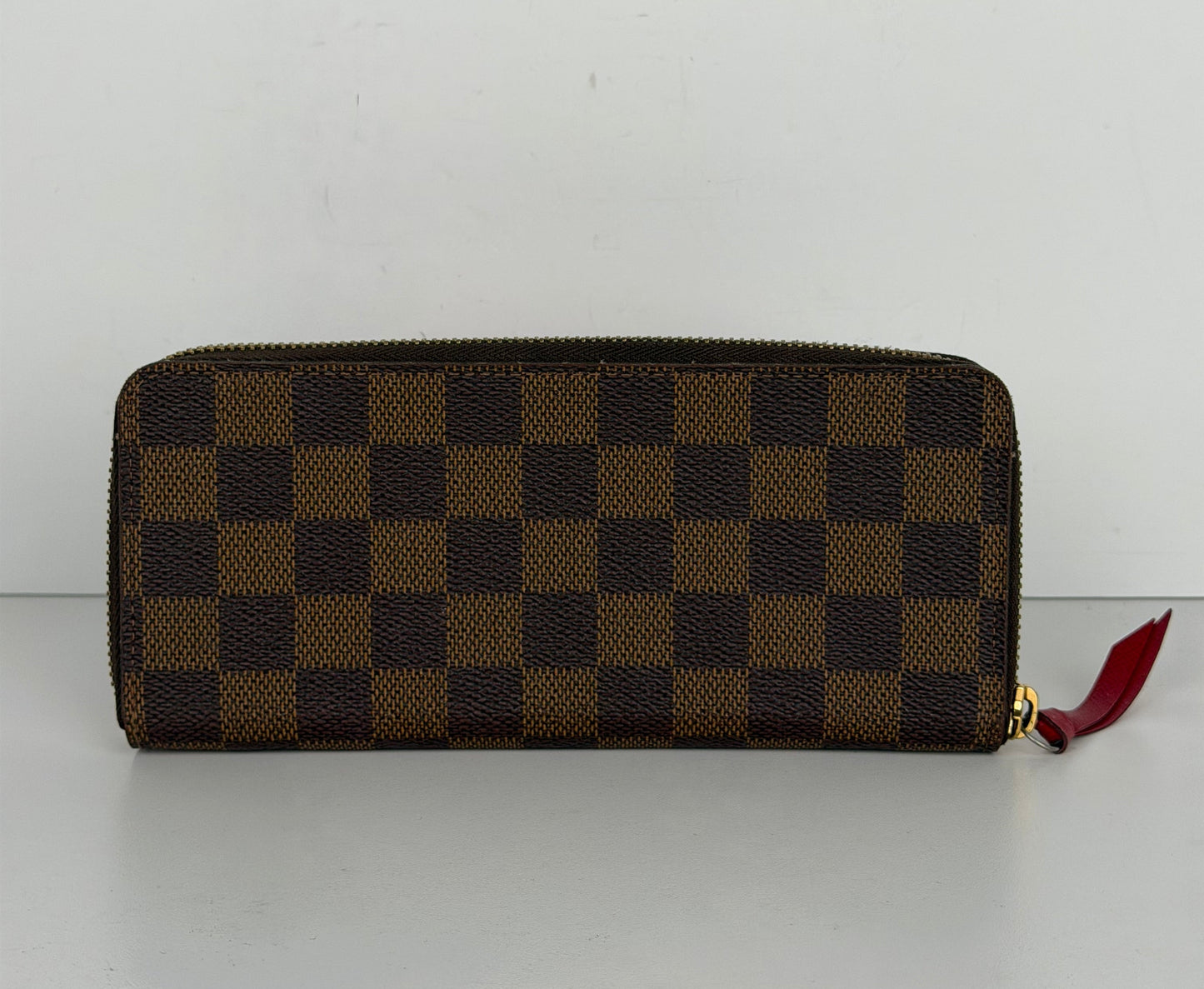 Louis Vuitton Clemence Zippy Wallet in Damier Ebene Coated Canvas 2019 Y