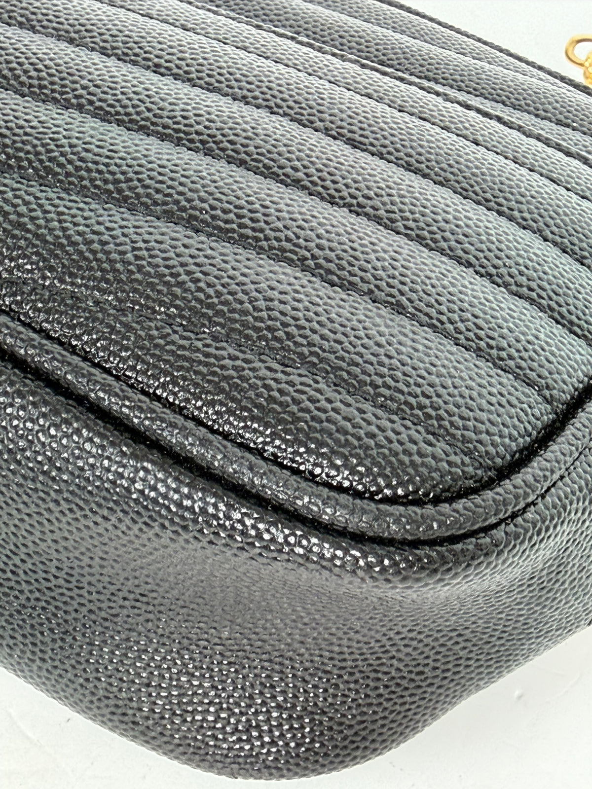 Saint Laurent Lou Mini Camera Crossbody Bag in Black Quilted Leather YS27