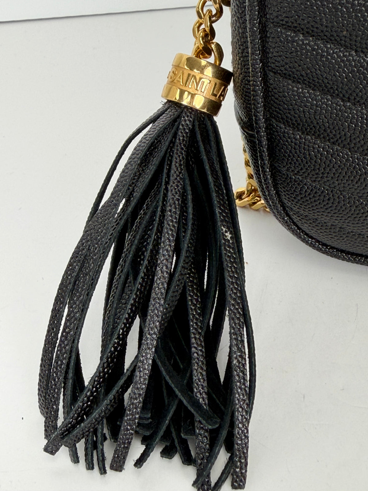 Saint Laurent Lou Camera Bag Mini in Black Grain De Poudre Leather YS-11