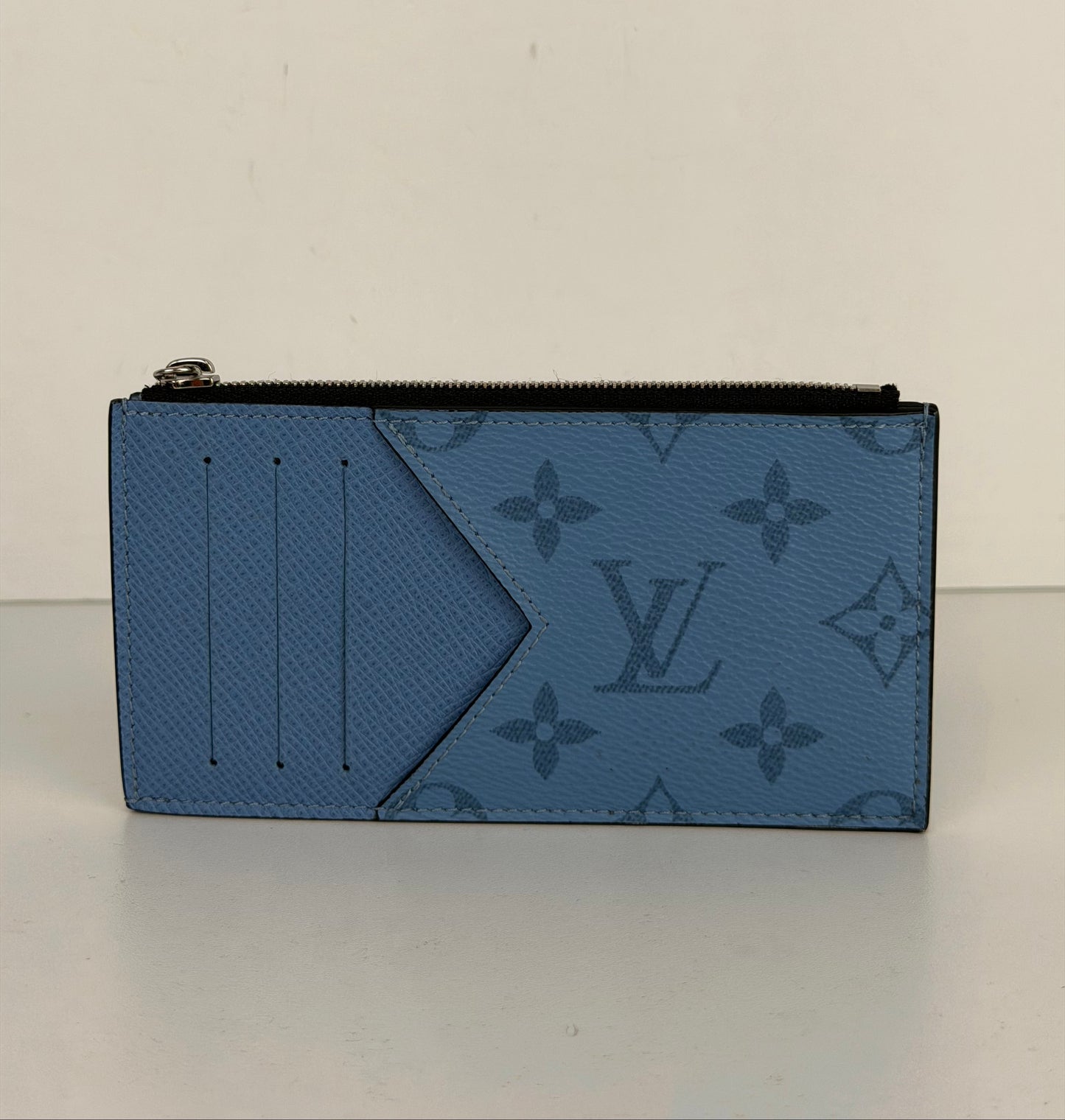 Louis Vuitton Taigarama Coin Card Holder in Blue LV Monogram Canvas NFC Y