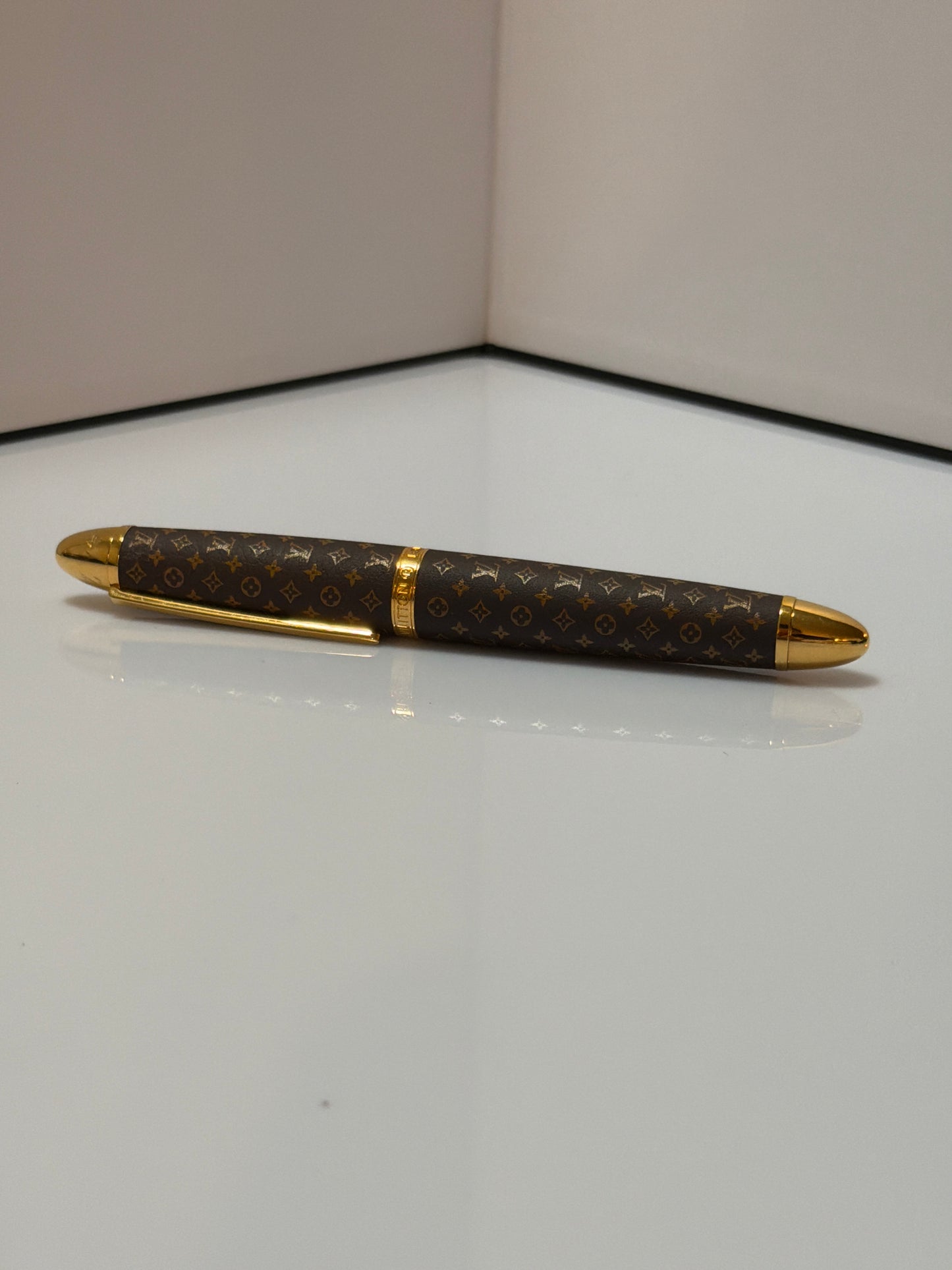 Louis Vuitton LV Monogram Doc Rollerball Pen Brown