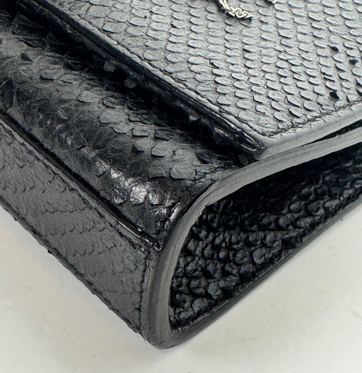Saint Laurent Kate Tassel Bag in Black Python-Embossed Leather YS23