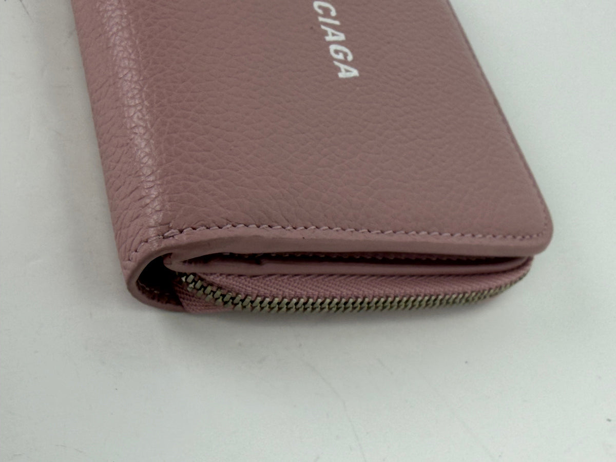Balenciaga Cash Flap Coin Card Holder in Blush Pink Leather YK2