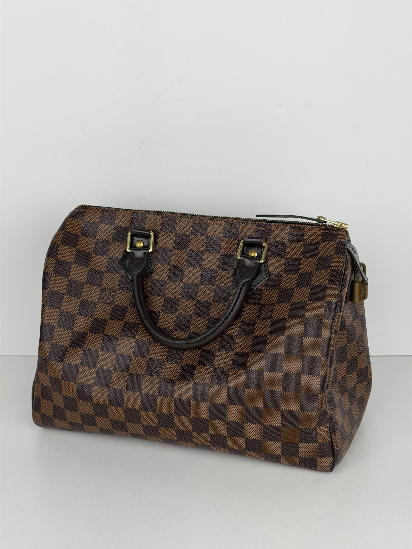 Louis Vuitton Speedy Handbag 30 in Damier Ebene Coated Canvas 2018 YS-14