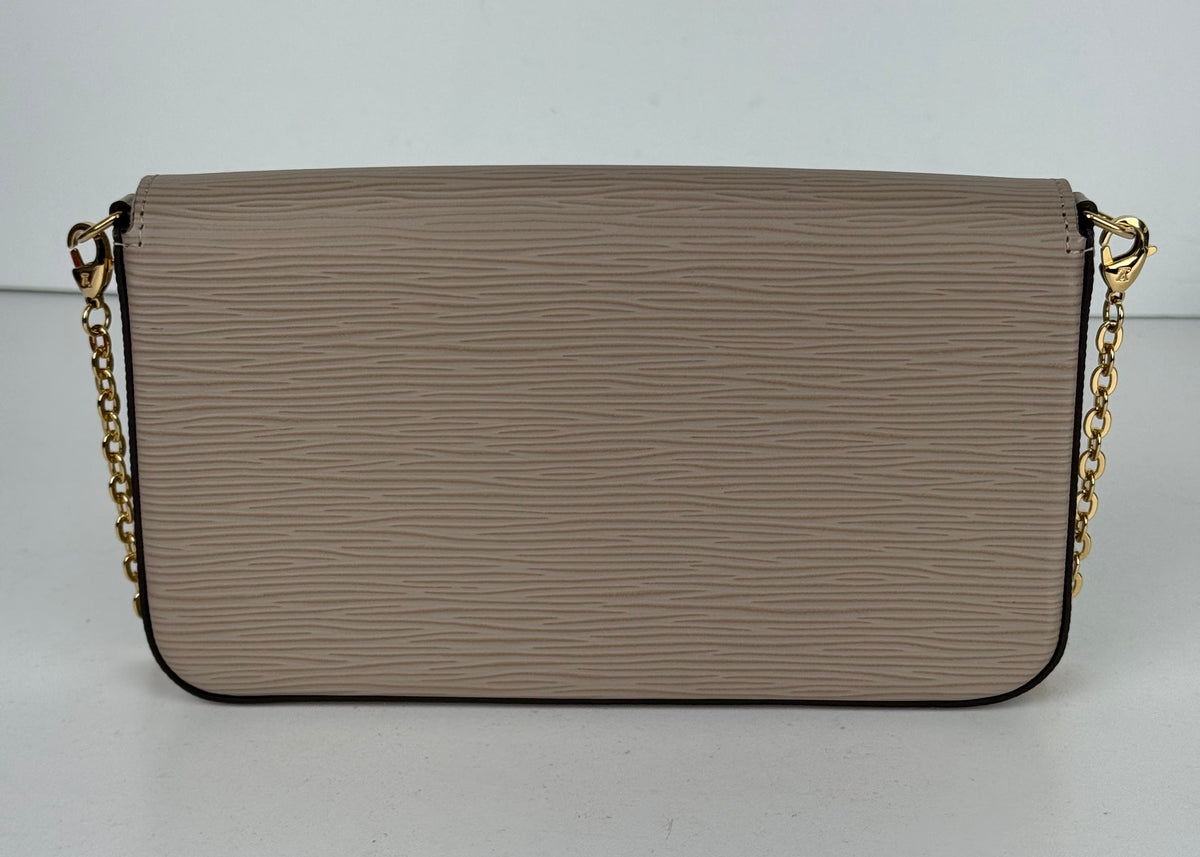 Louis Vuitton Felicie Pochette Chain Wallet in Epi Leather NFC YS11