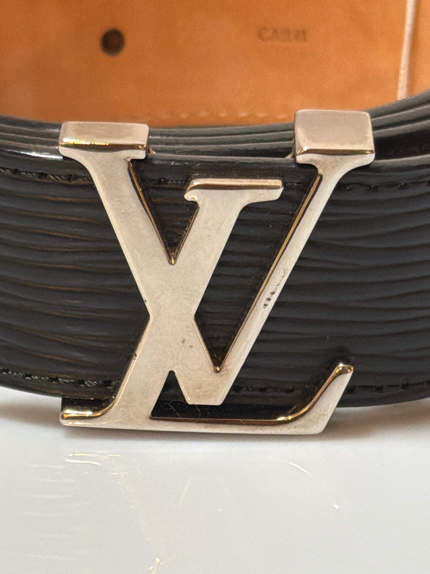 Louis Vuitton 2011 LV Initiales Epi Leather 30mm Belt Black 90/36 M9604