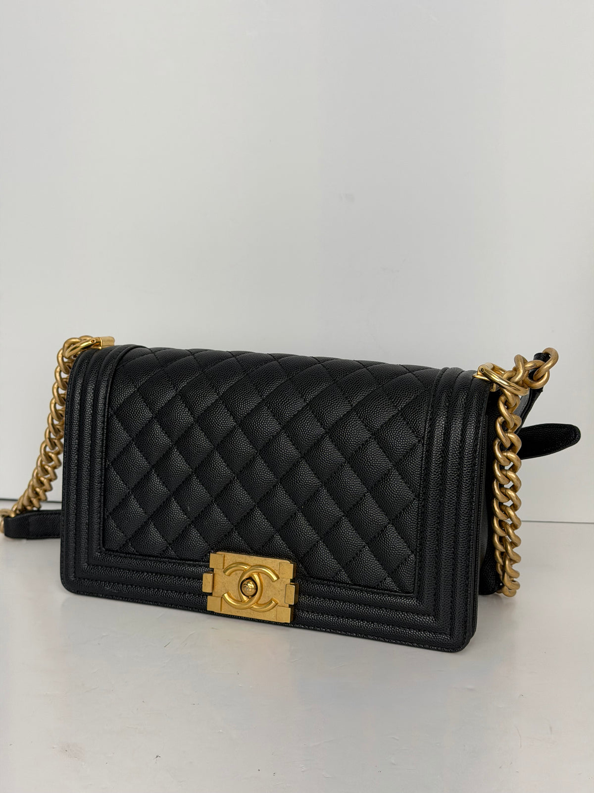 Chanel Boy Bag in Black Caviar Leather NFC YF-2