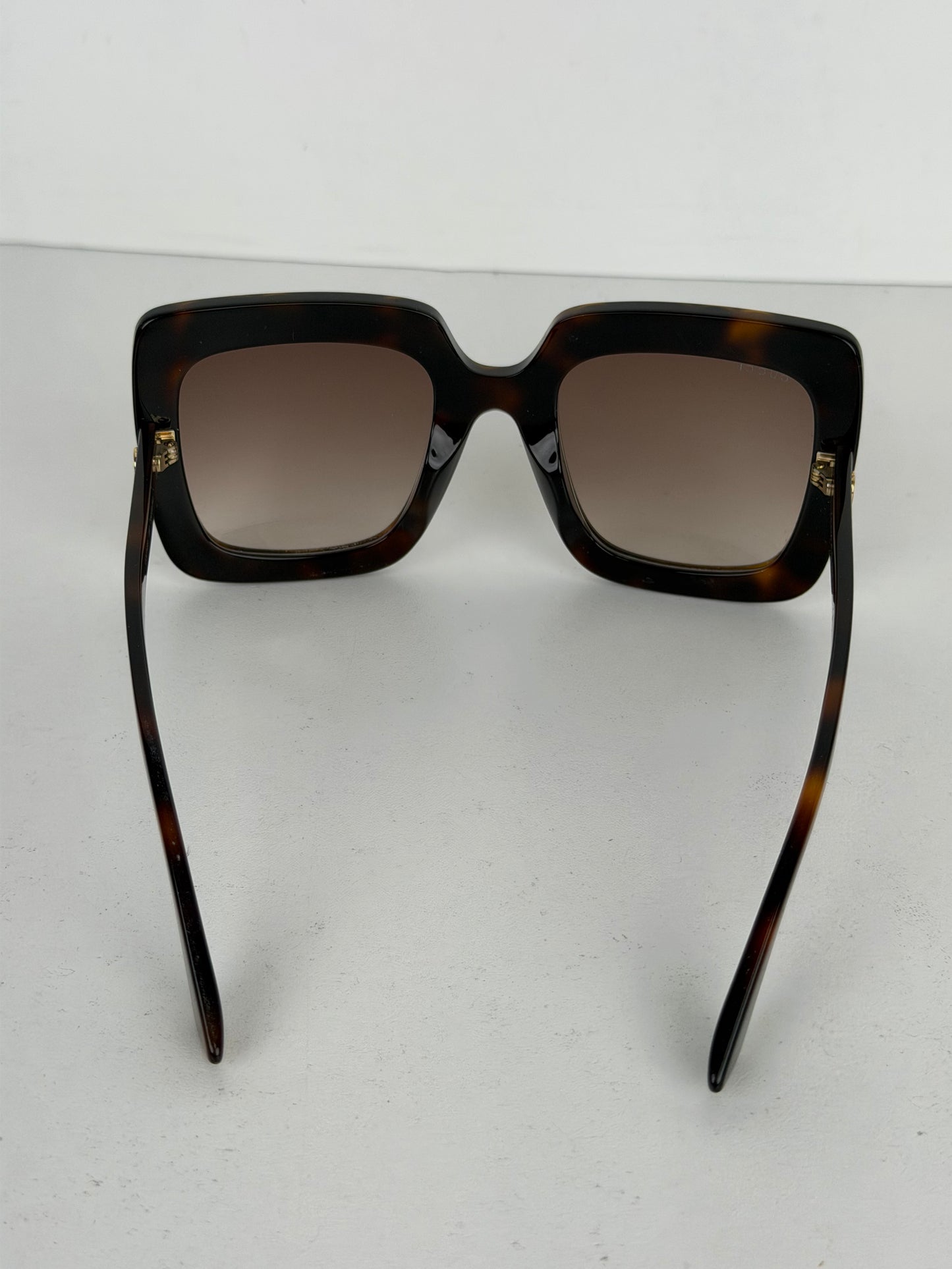 Gucci GG0148S Oversized Square Sunglasses in Tortoise Frame with Crystal Accents YK-3