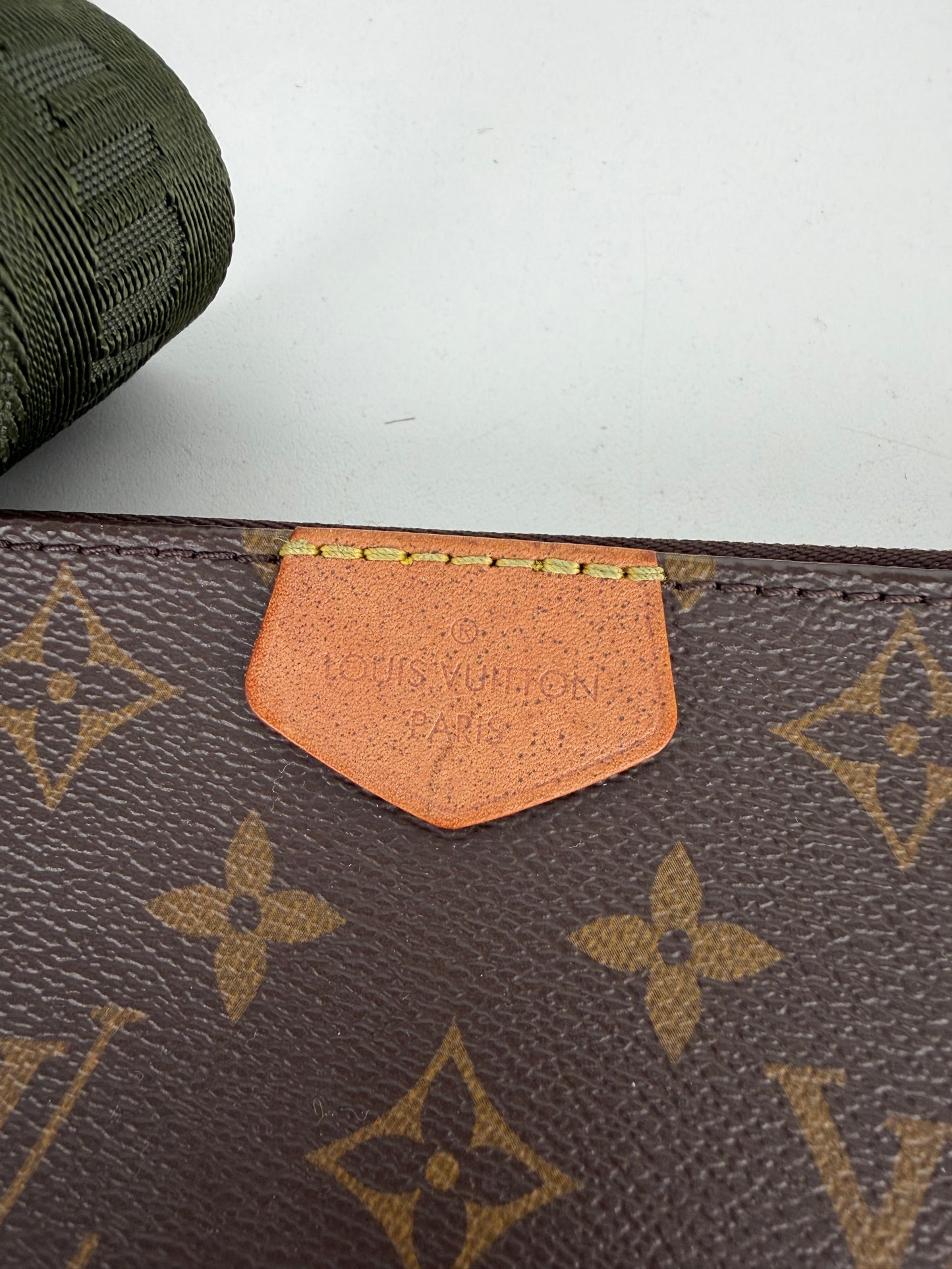 Louis Vuitton Multi Pochette Bag in Khaki & Brown LV Monogram Coated Canvas NFC C-9