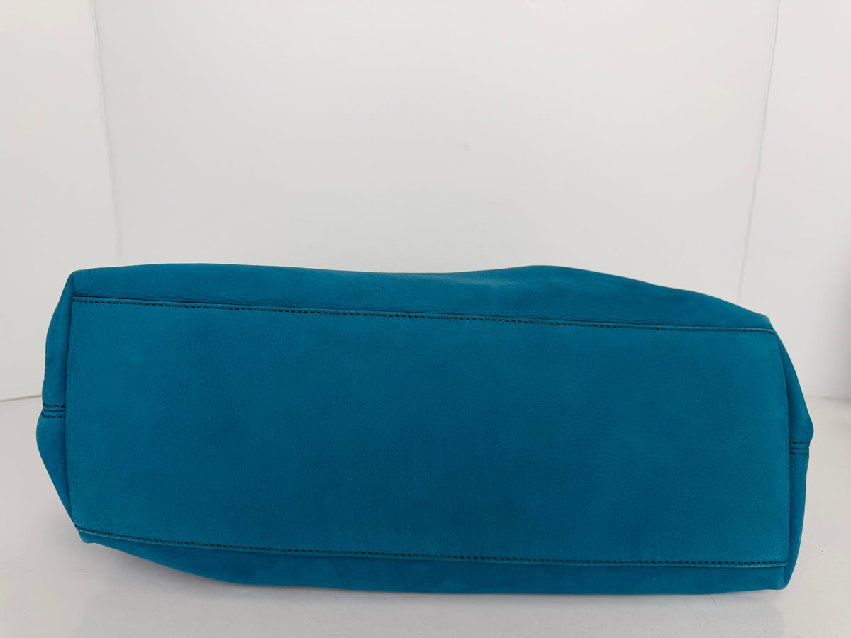 Gucci Soho Medium Chain Tote Shoulder Bag in Blue Leather YS23