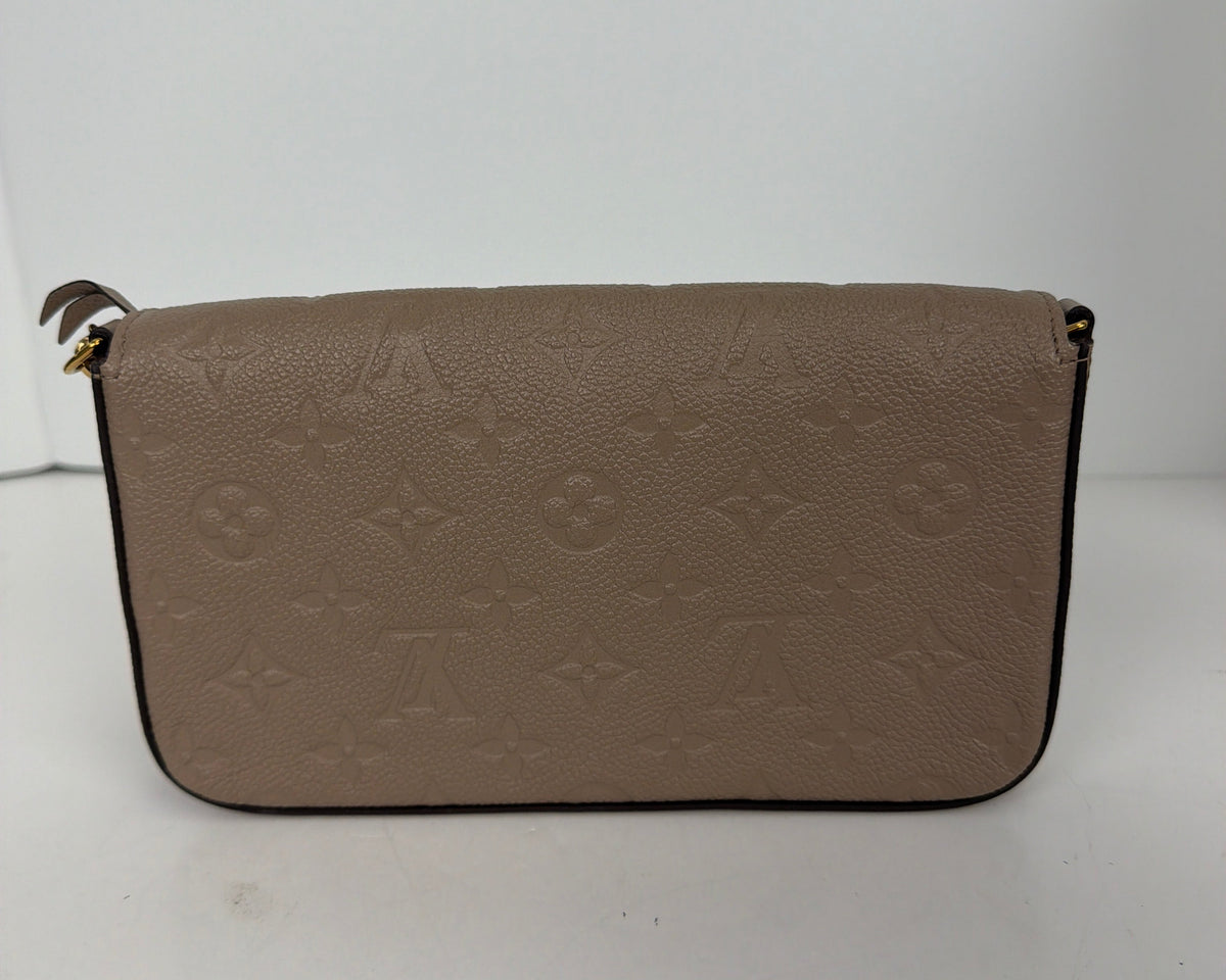 Louis Vuitton Pochette Felicie in Beige LV Monogram Empreinte Leather NFC Y