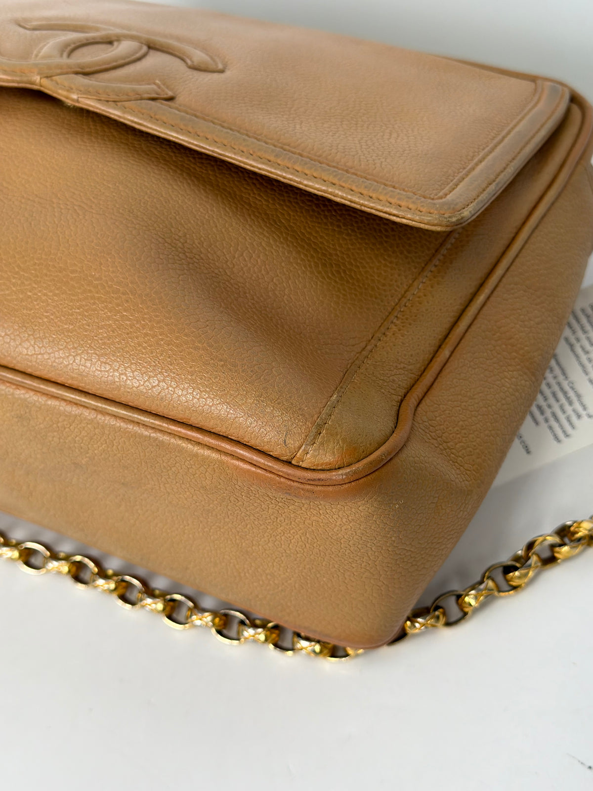 Chanel Caviar Leather Front Pocket CC Camera Bag in a Camel YF2