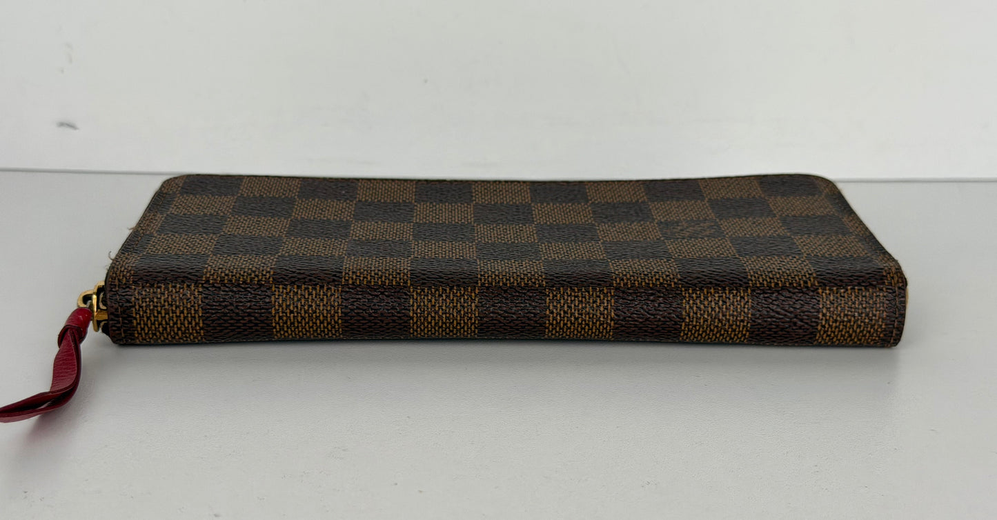 Louis Vuitton Clemence Zippy Wallet in Damier Ebene Coated Canvas 2019 Y