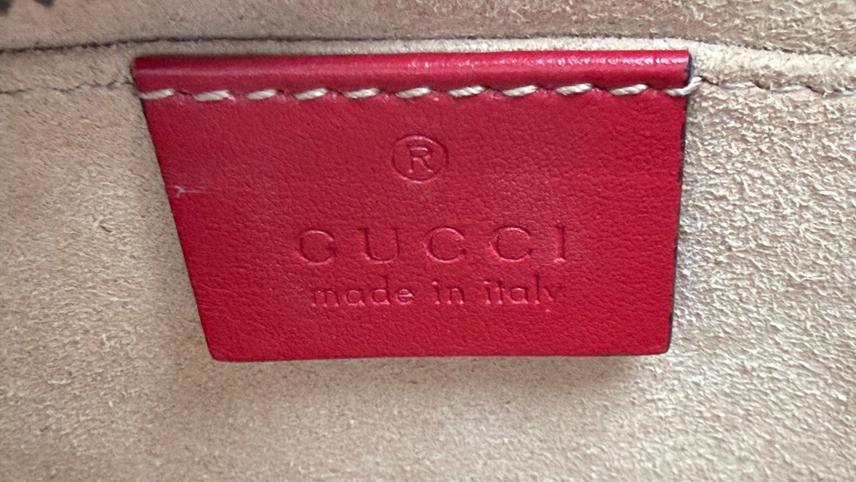 Gucci GG Marmont Small Shoulder Bag in Red Matelasse Leather YS22