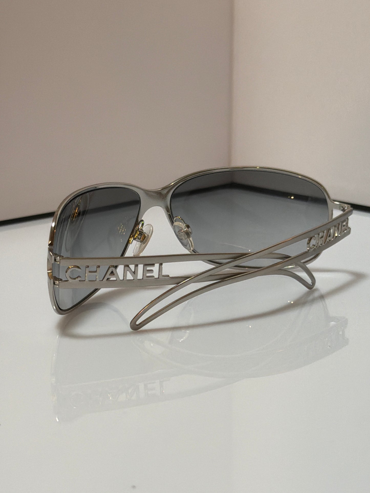 Chanel Vintage 4149 Silver Tone Metal Sunglasses