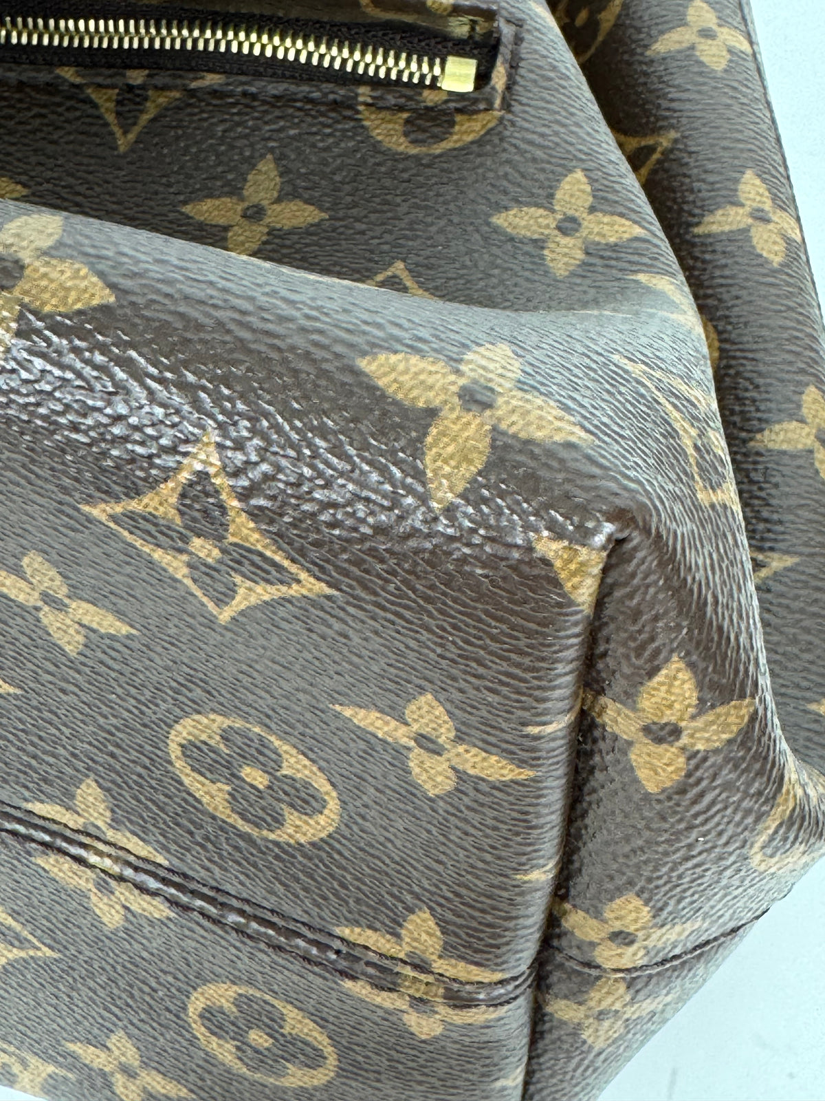 Louis Vuitton Monogram Montsouris PM Backpack in Black Leather & Brown LV Monogram Canvas