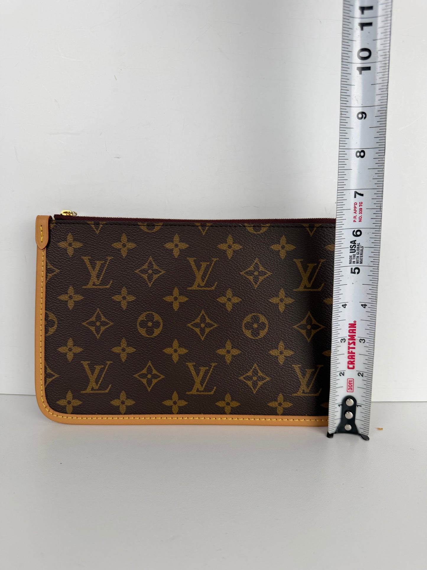 Louis Vuitton CarryAll MM Pochette Bag in Brown LV Monogram Coated Canvas YK-1