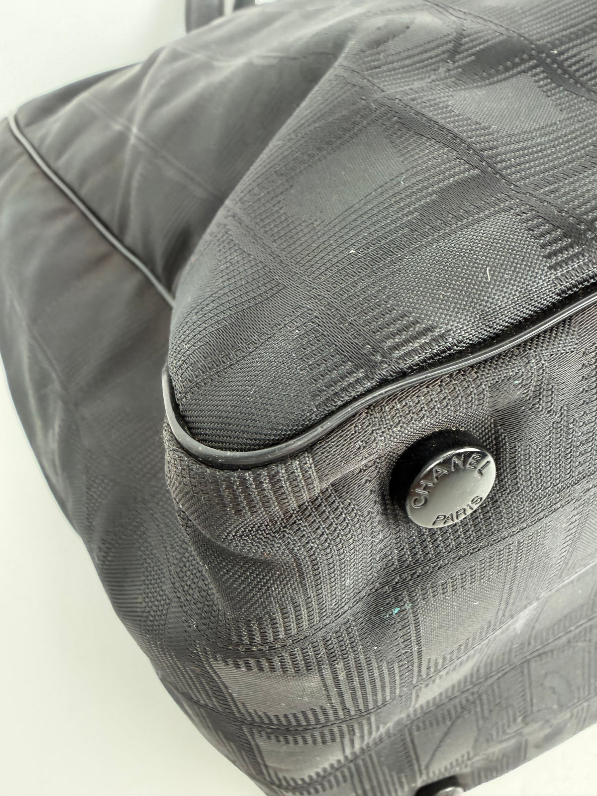 Chanel Travel Line Tote in Black Nylon Vintage 2000-2002 YS26