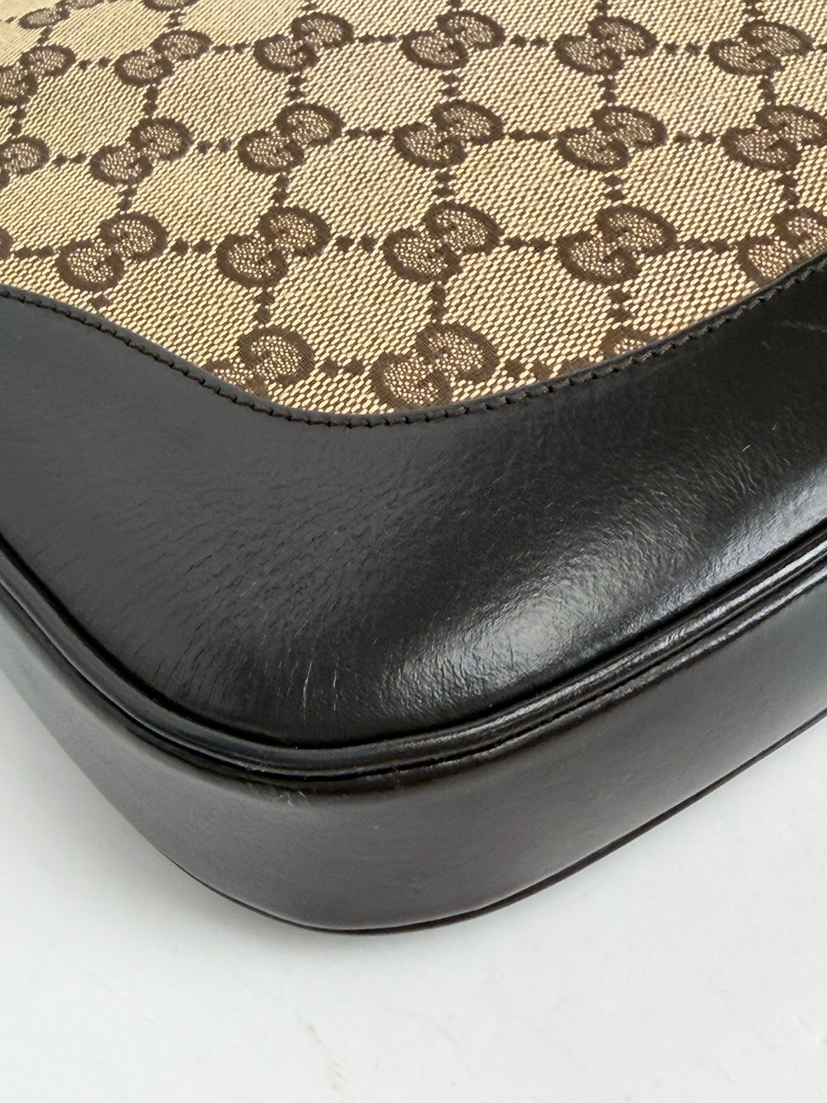 Gucci Jackie Shoulder Bag Vintage in Brown GG Canvas YU-3
