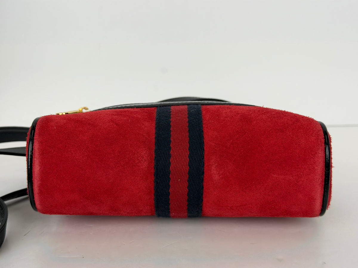 Gucci Ophidia Bag Mini in Red Suede & Black Patent Leather YS-01