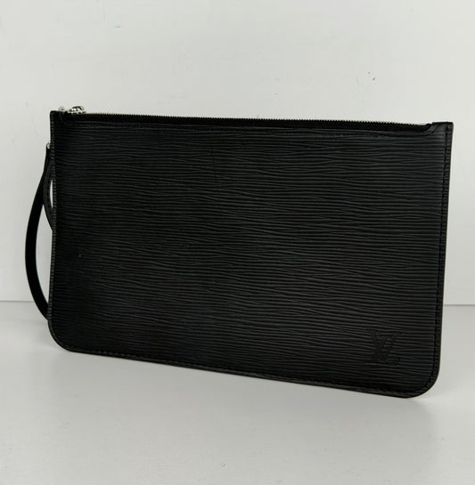 Louis Vuitton Neverfull Pochette Bag in Black Epi Leather YK-1