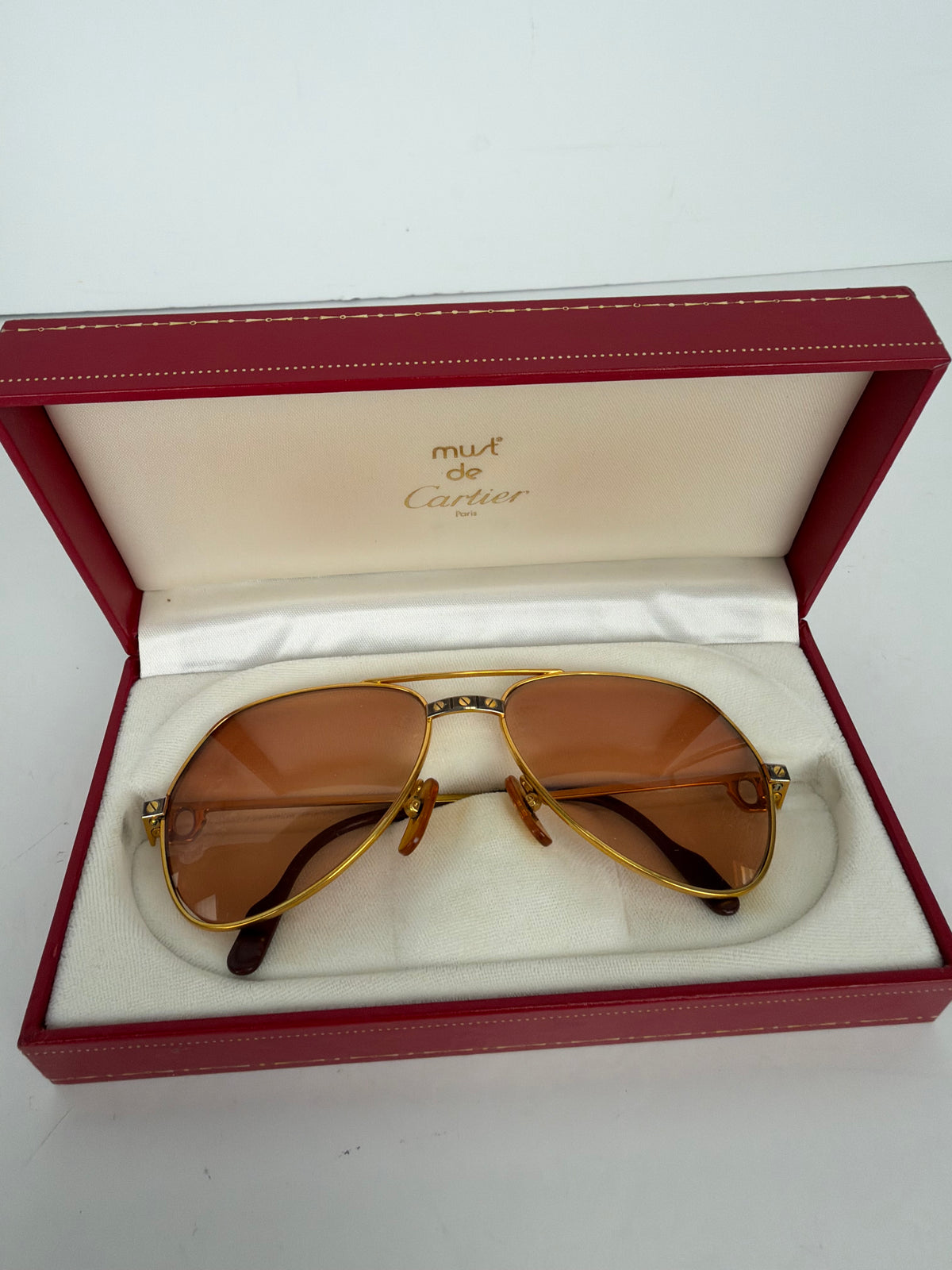 Vintage Cartier Santos Vendome Aviator Sunglasses YK1