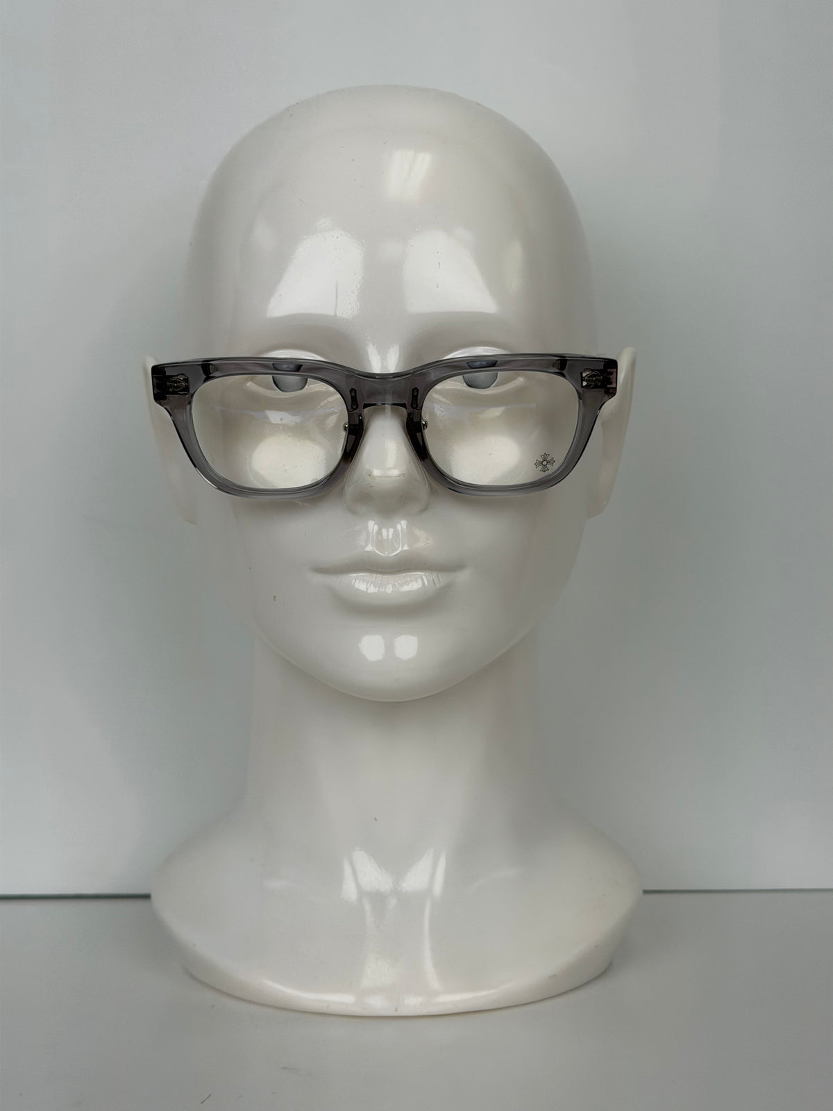 Chrome Hearts Baggins Geometric / Square Eyeglasses in Clear Gray Frame with Clear Lenses YK-2