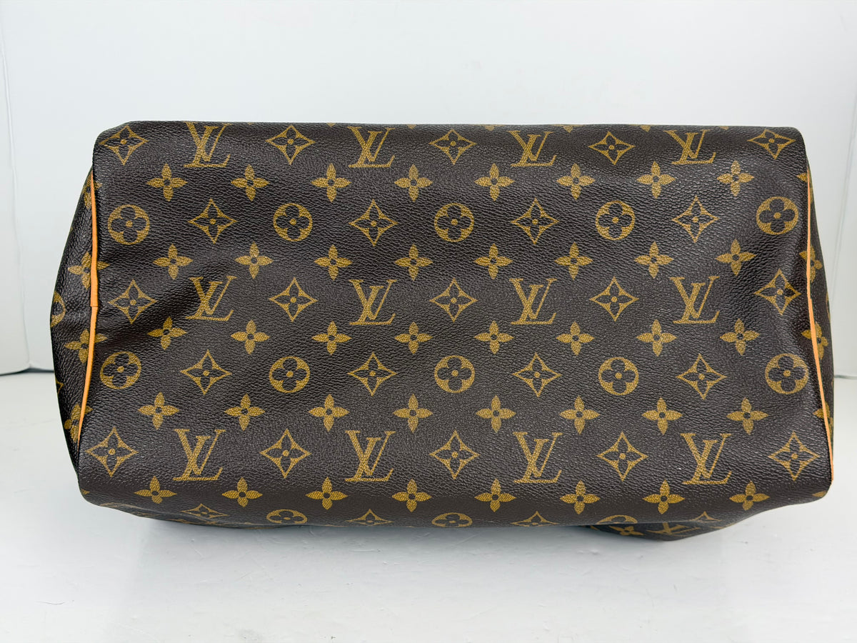 Louis Vuitton Speedy 35 Bag in Brown LV Monogram Coated Canvas 2014 YE6