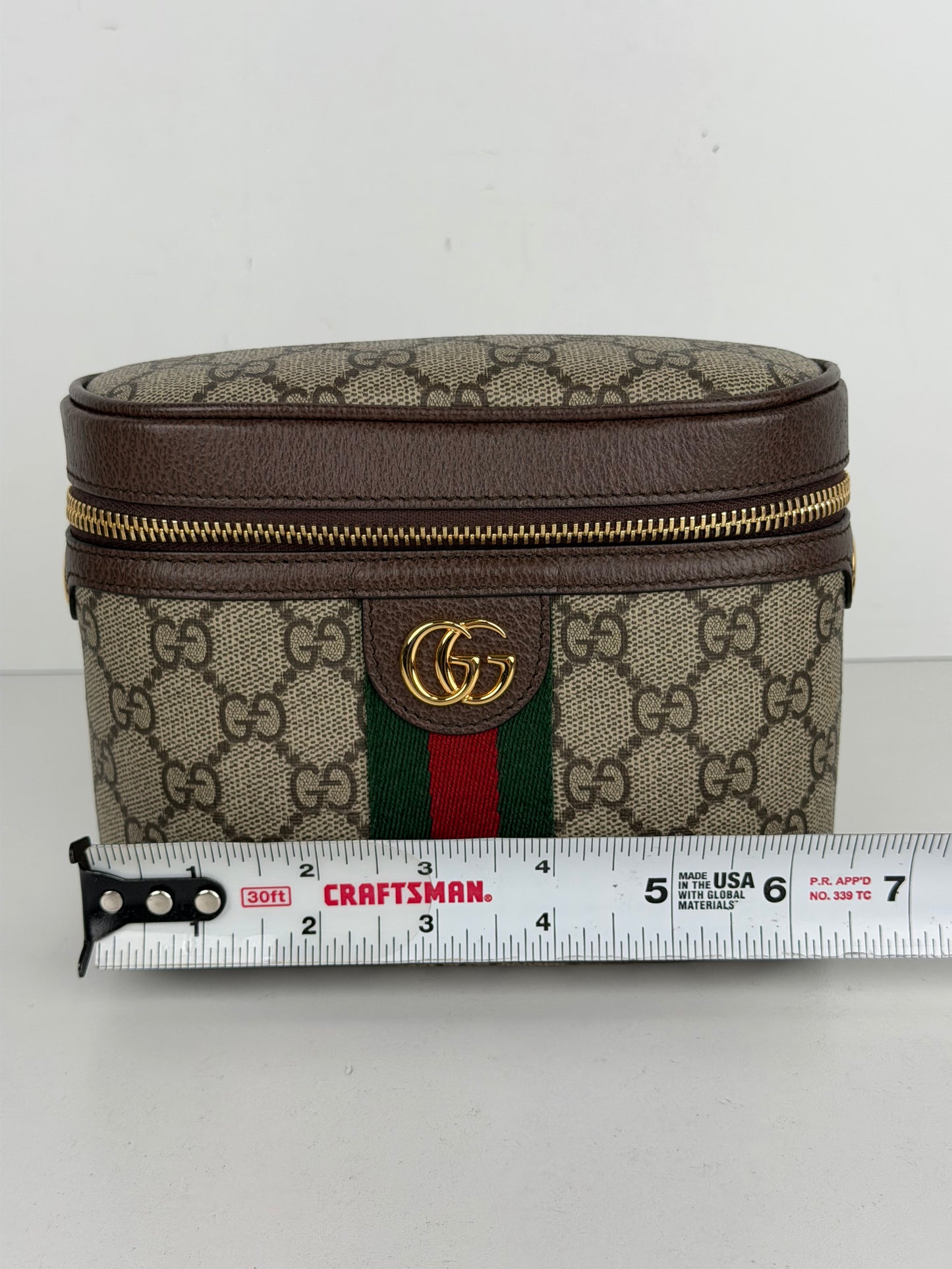 Gucci Ophidia Chain Belt Bag Small in Brown GG Monogram Coated Canvas YS-10