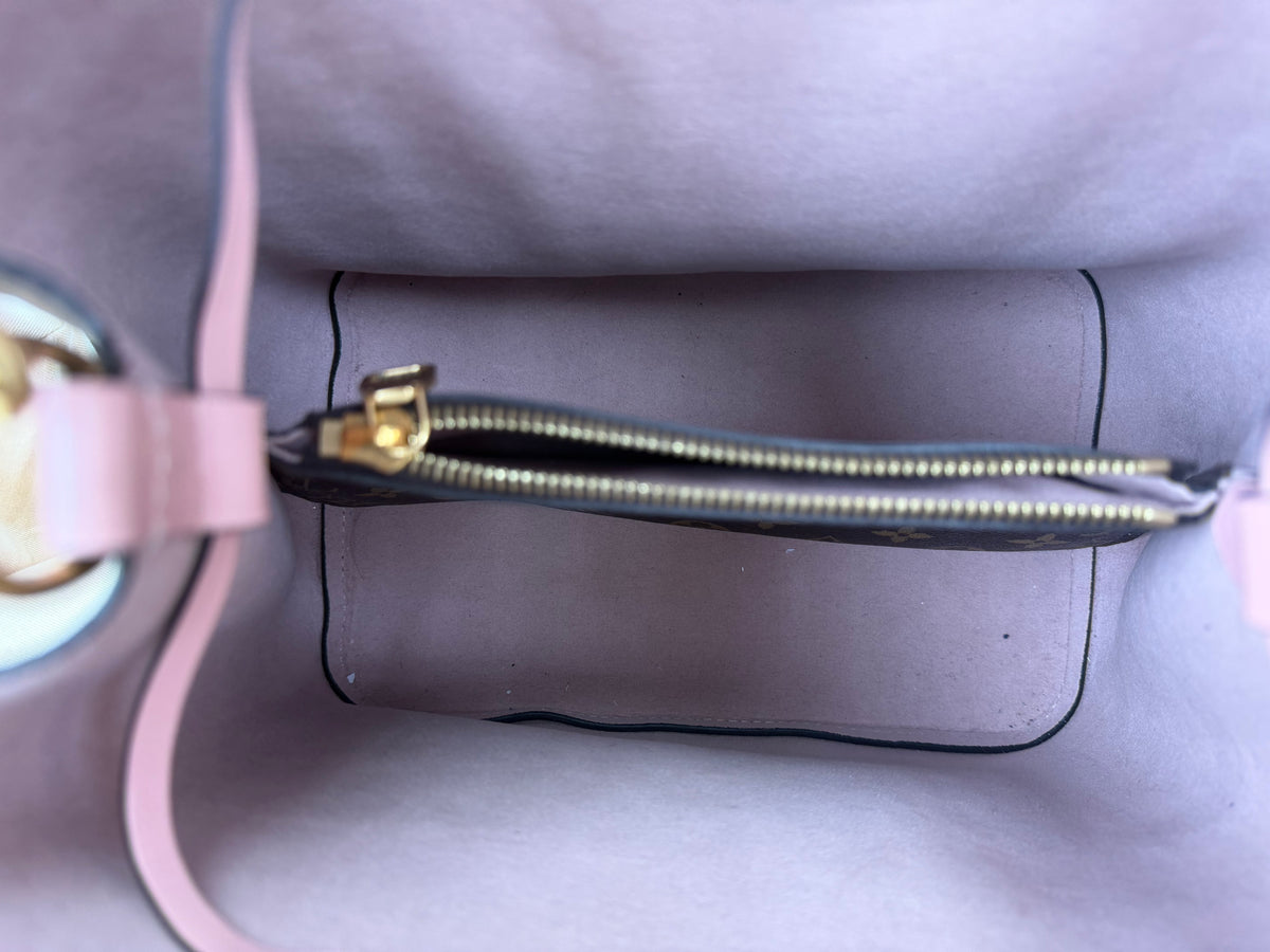 Louis Vuitton NeoNoe MM Bag in Rose Poudre & Brown LV Monogram Canvas NFC YC7