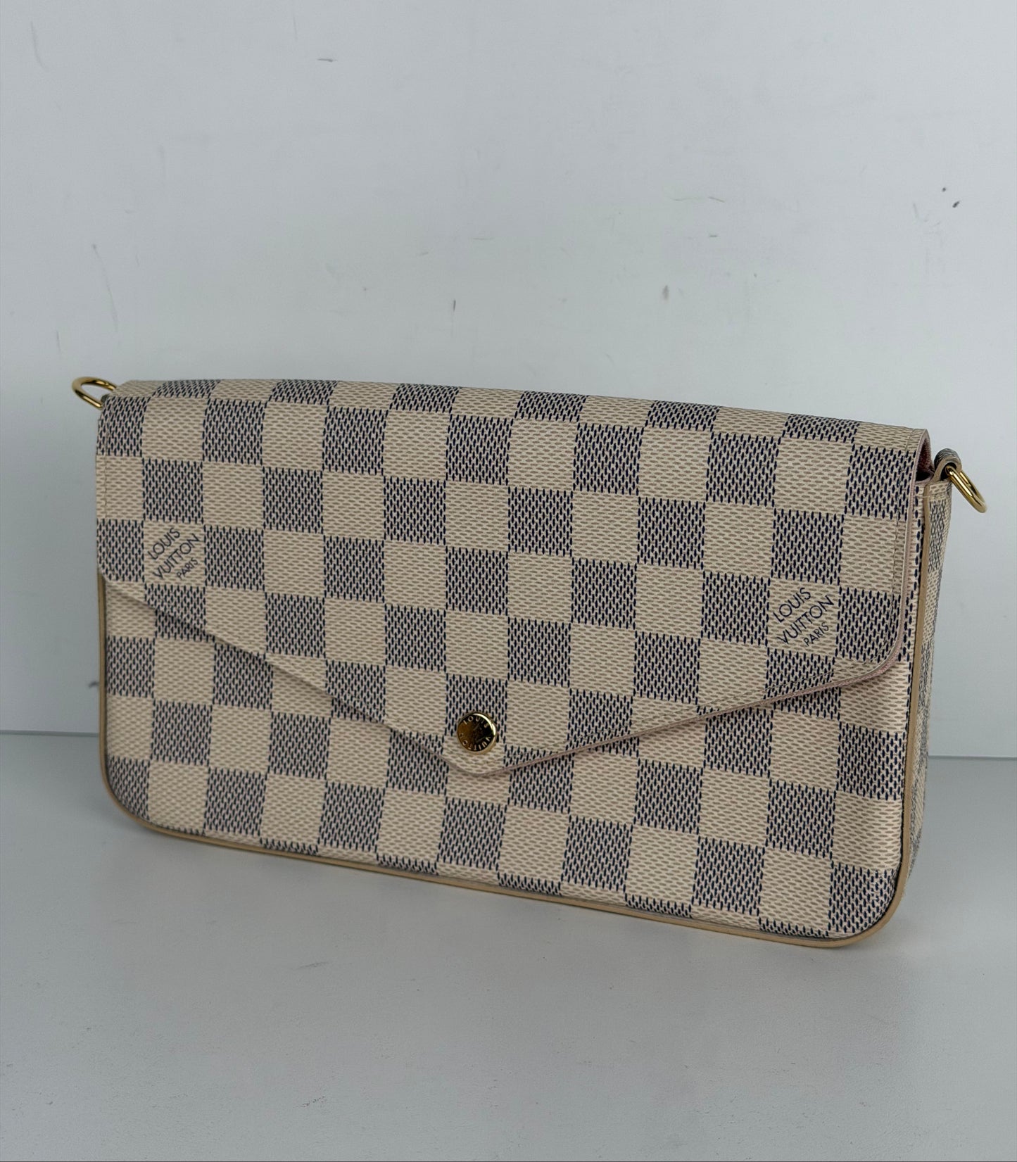 Louis Vuitton Felicie Pochette Bag in Damier Azur Coated Canvas 2019 S-06
