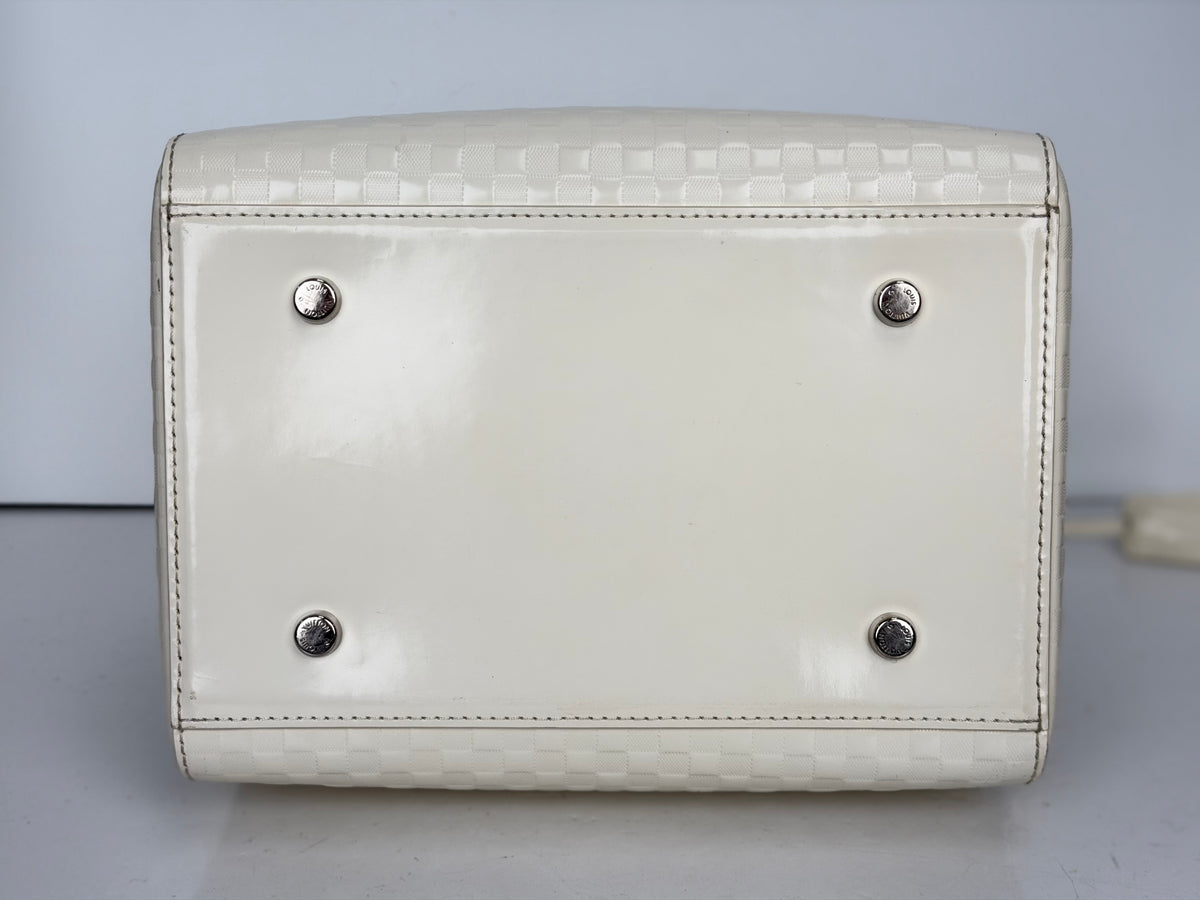 Louis Vuitton Speedy Cube MM Bag in White Damier Facette Patent Leather 2012 YC2