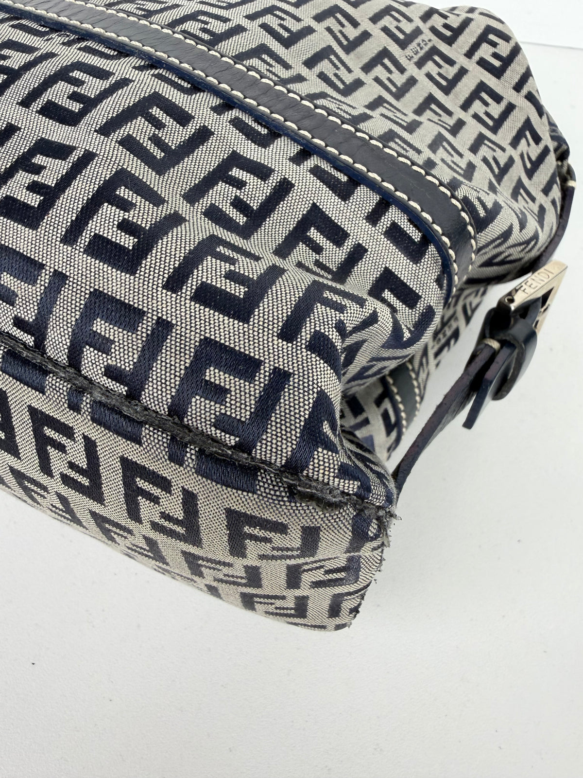 Fendi Zucchino Canvas Tote Bag in Blue FF Monogram
