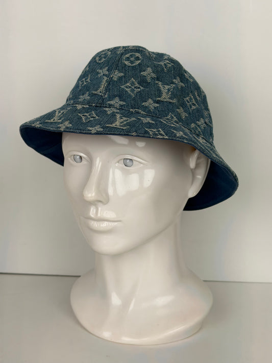 Louis Vuitton Monogram Denim Bucket Hat in Blue YK4