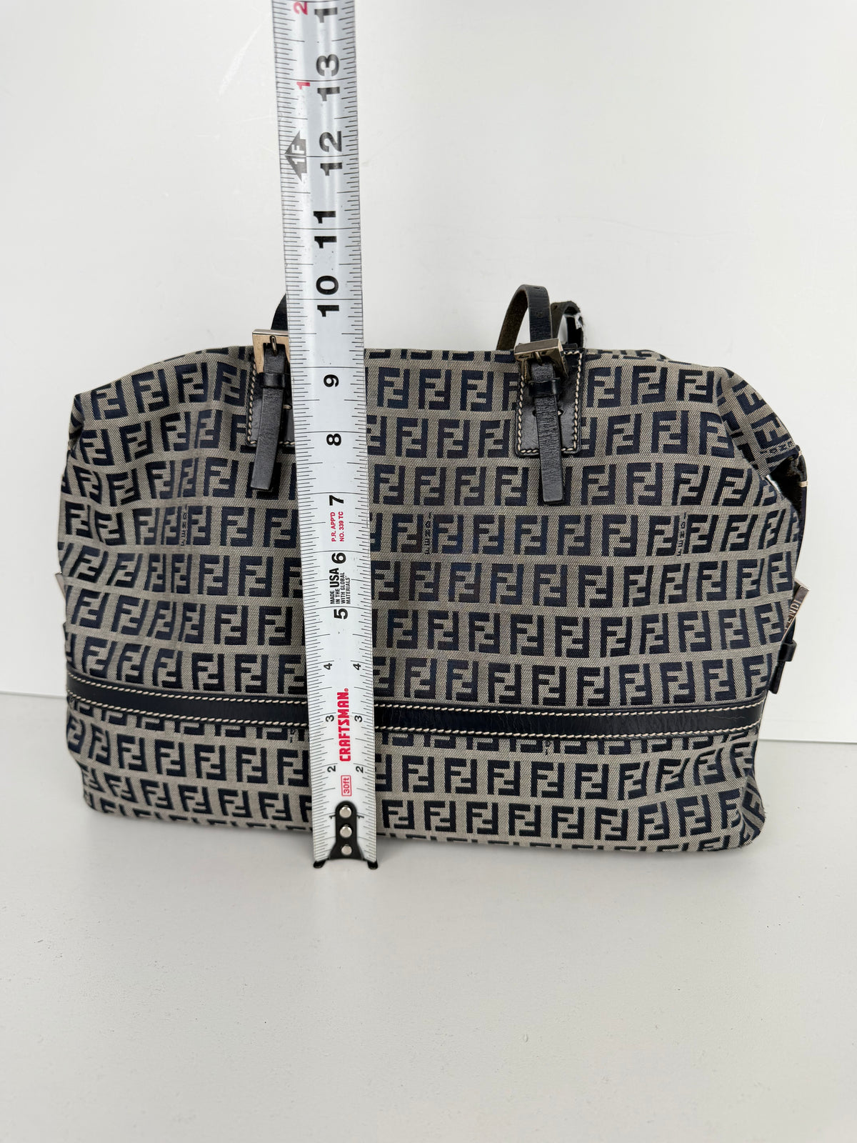 Fendi Zucchino Canvas Tote Bag in Blue FF Monogram