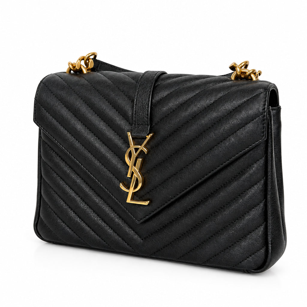 Saint Laurent Medium Envelope Bag in Black Quilted Leather YS-07