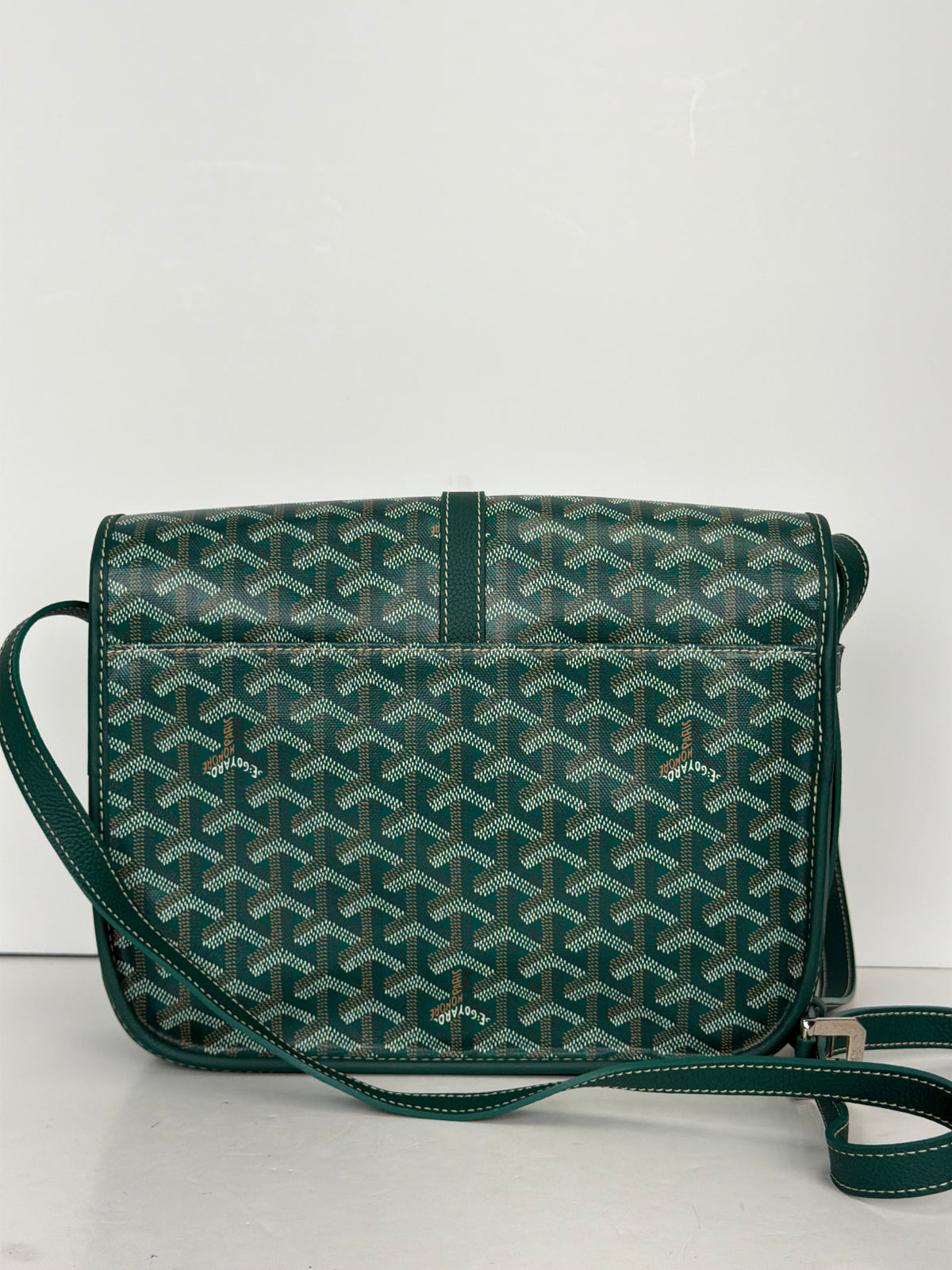 Goyard Belvedere MM Messenger Bag in Green Goyardine Coated Canvas YE-5