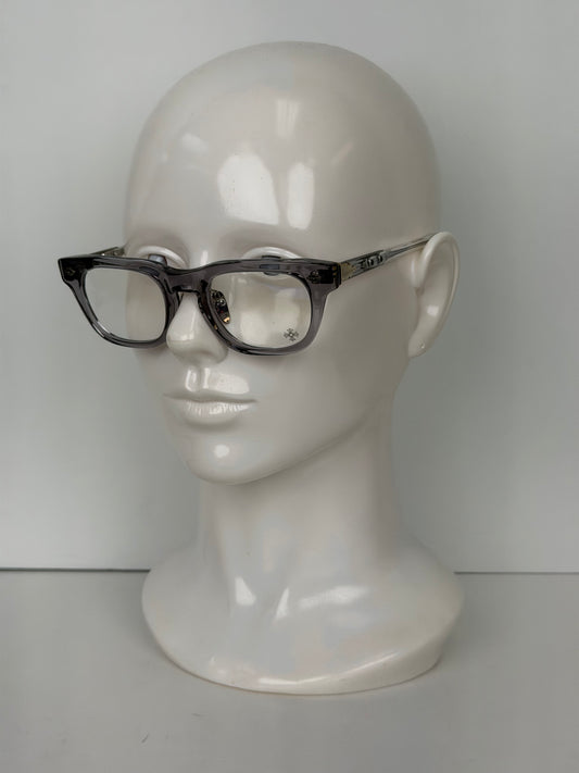 Chrome Hearts Baggins Geometric / Square Eyeglasses in Clear Gray Frame with Clear Lenses YK-2